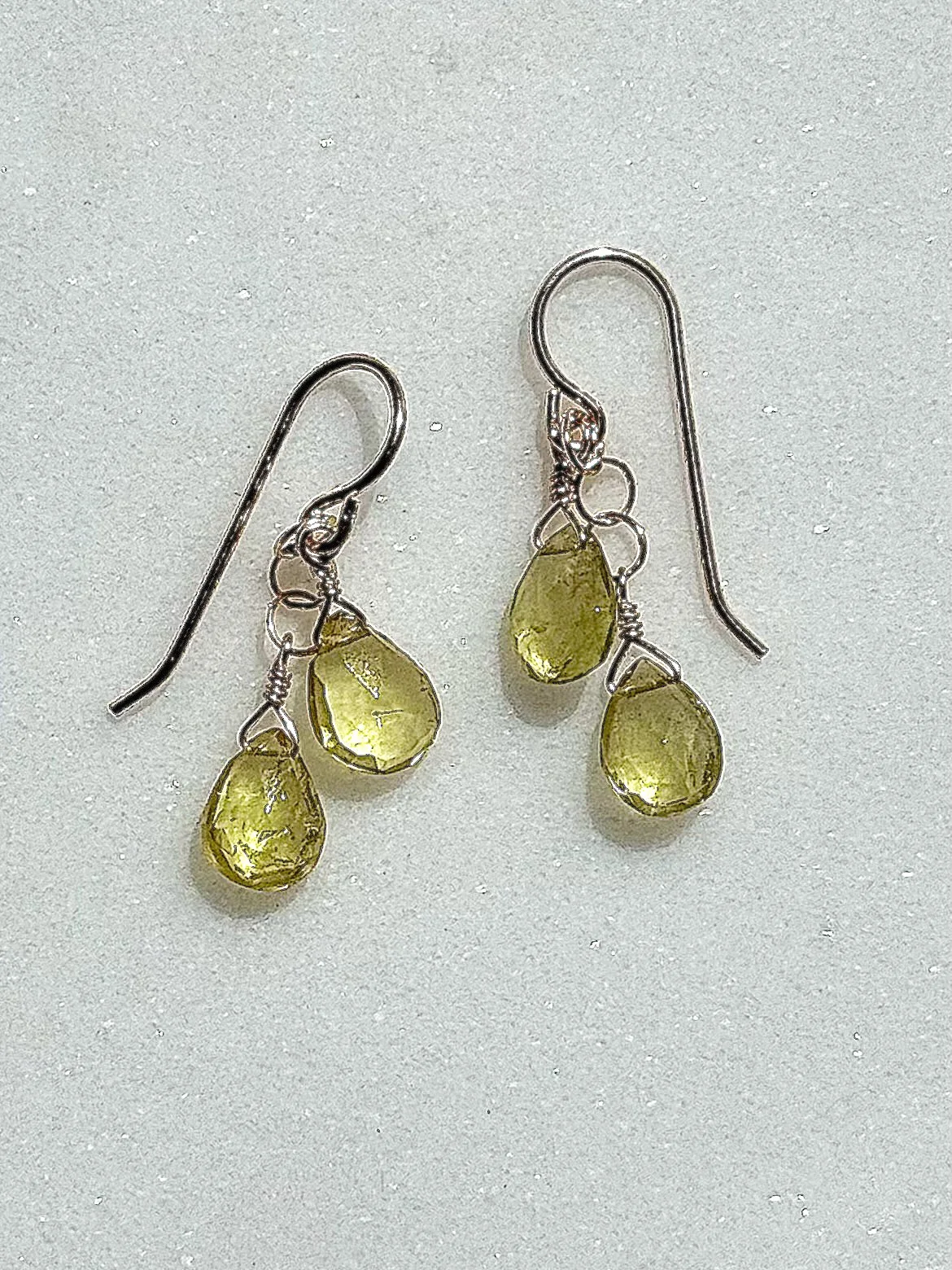 SHIMMER Double Teardrop Earrings Yellow Aquamarine