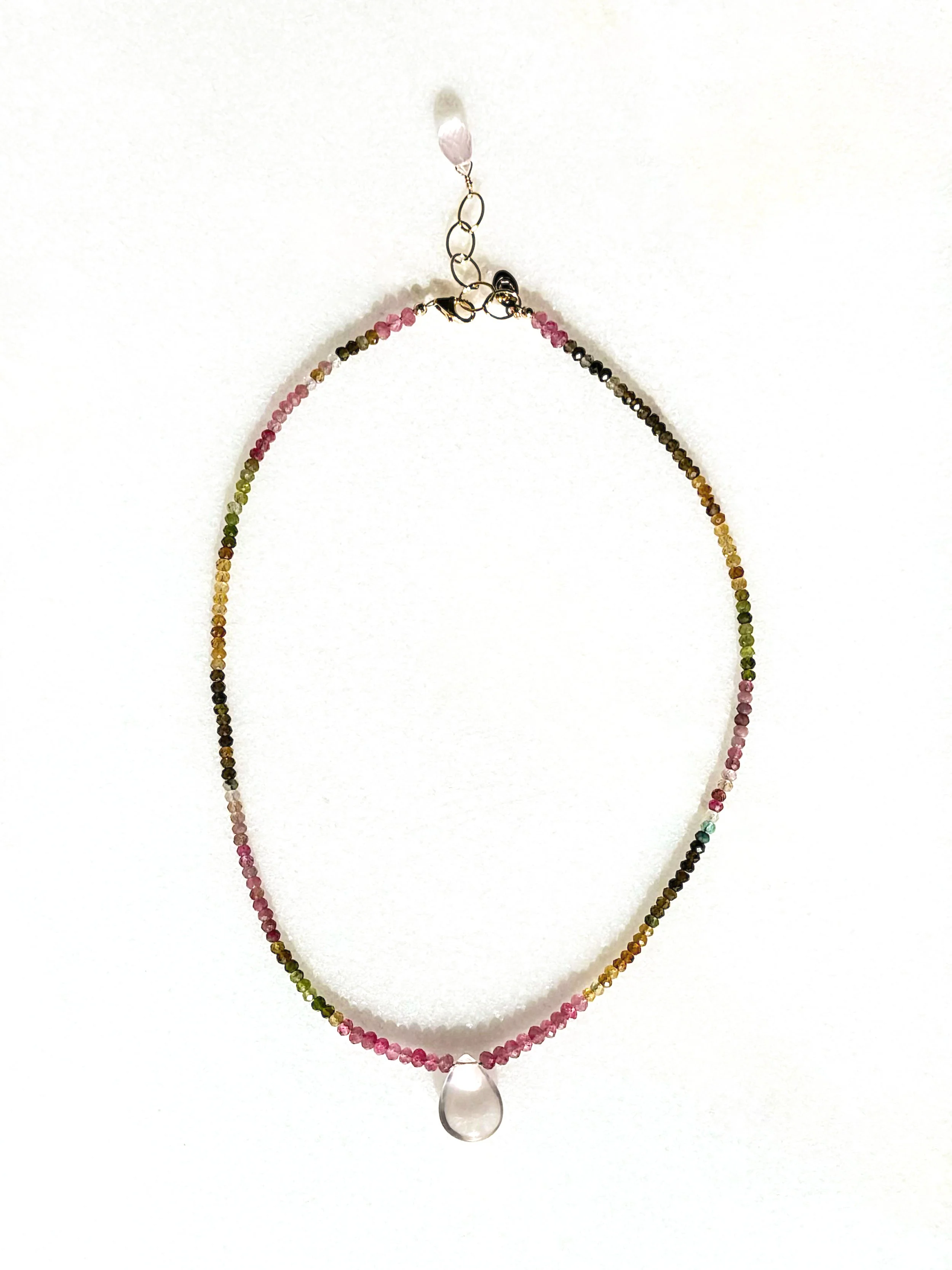 BLISS Necklace Watermelon Tourmaline with Rose Quartz