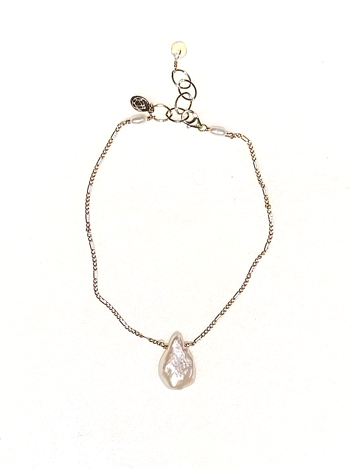 VANILLA ORCHID Anklet Keishi Pearl