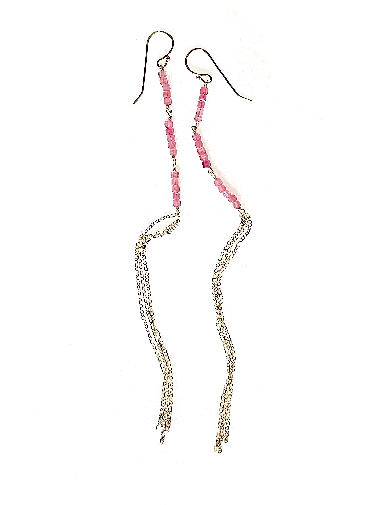 PINK JASMINE Tassel Earrings Tourmaline