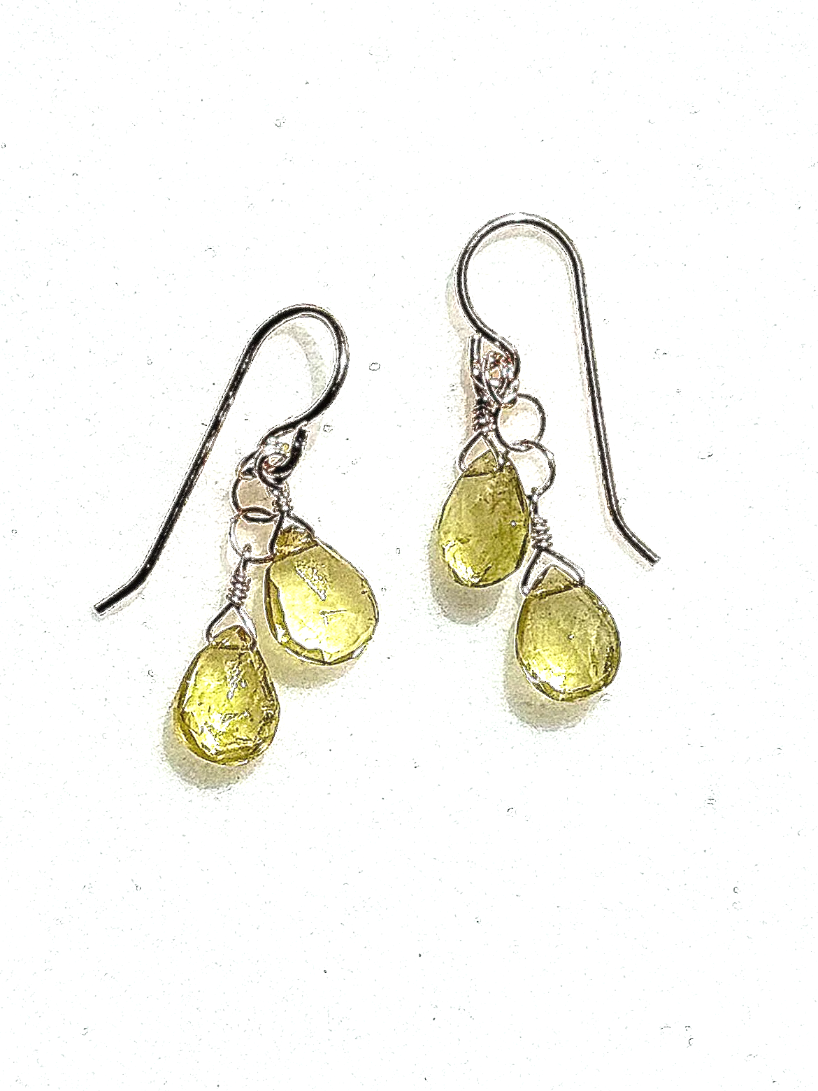 SHIMMER Double Teardrop Earrings Yellow Aquamarine
