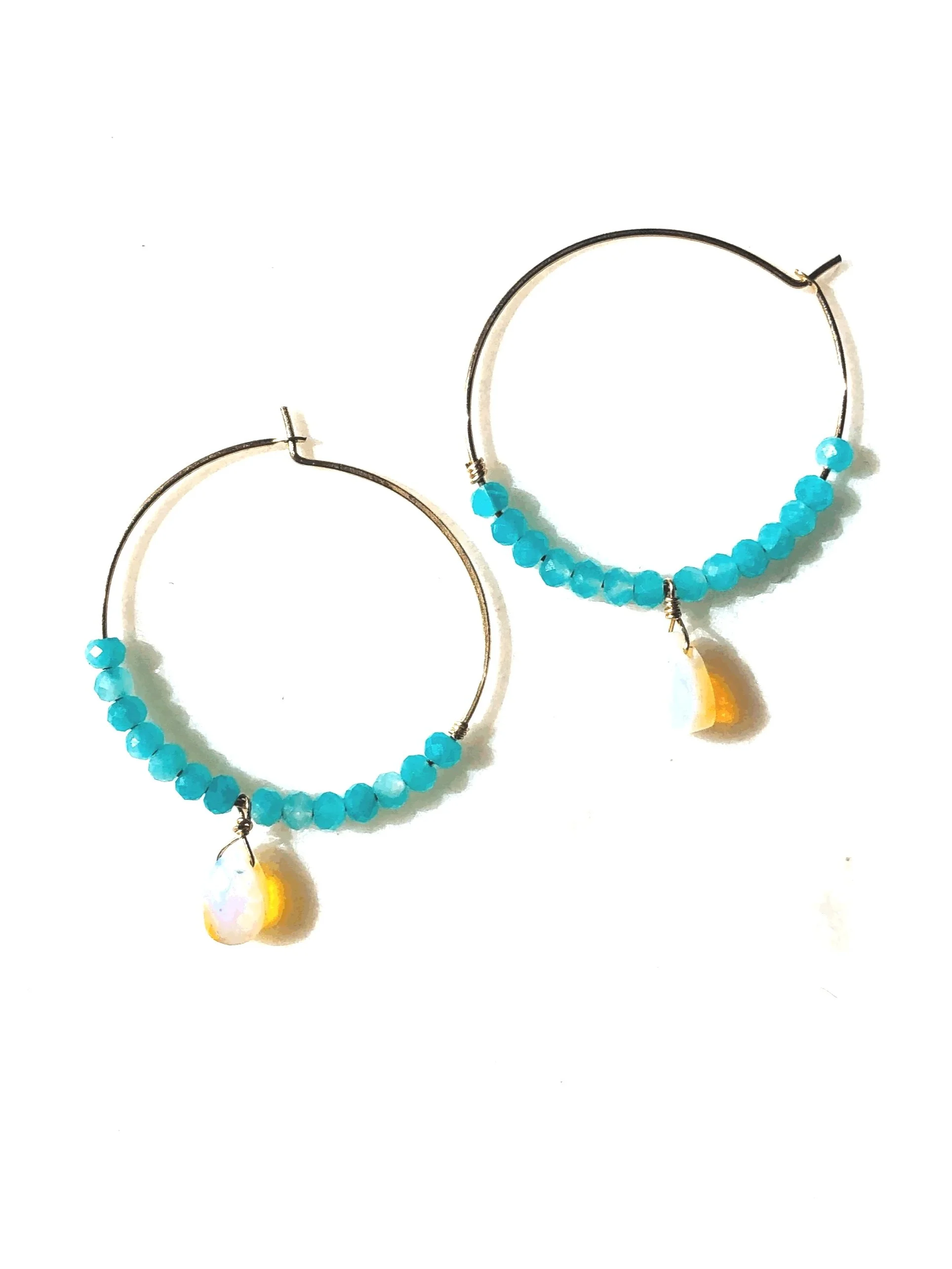 ISLA Earrings Opal + Amazonite