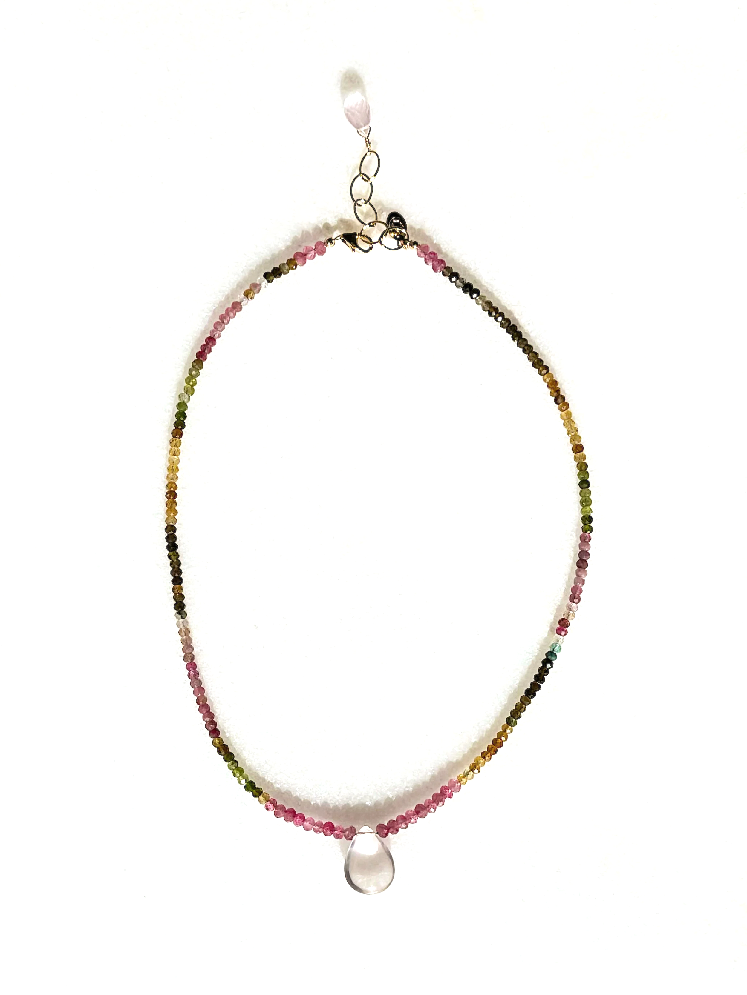 BLISS Necklace Watermelon Tourmaline with Rose Quartz