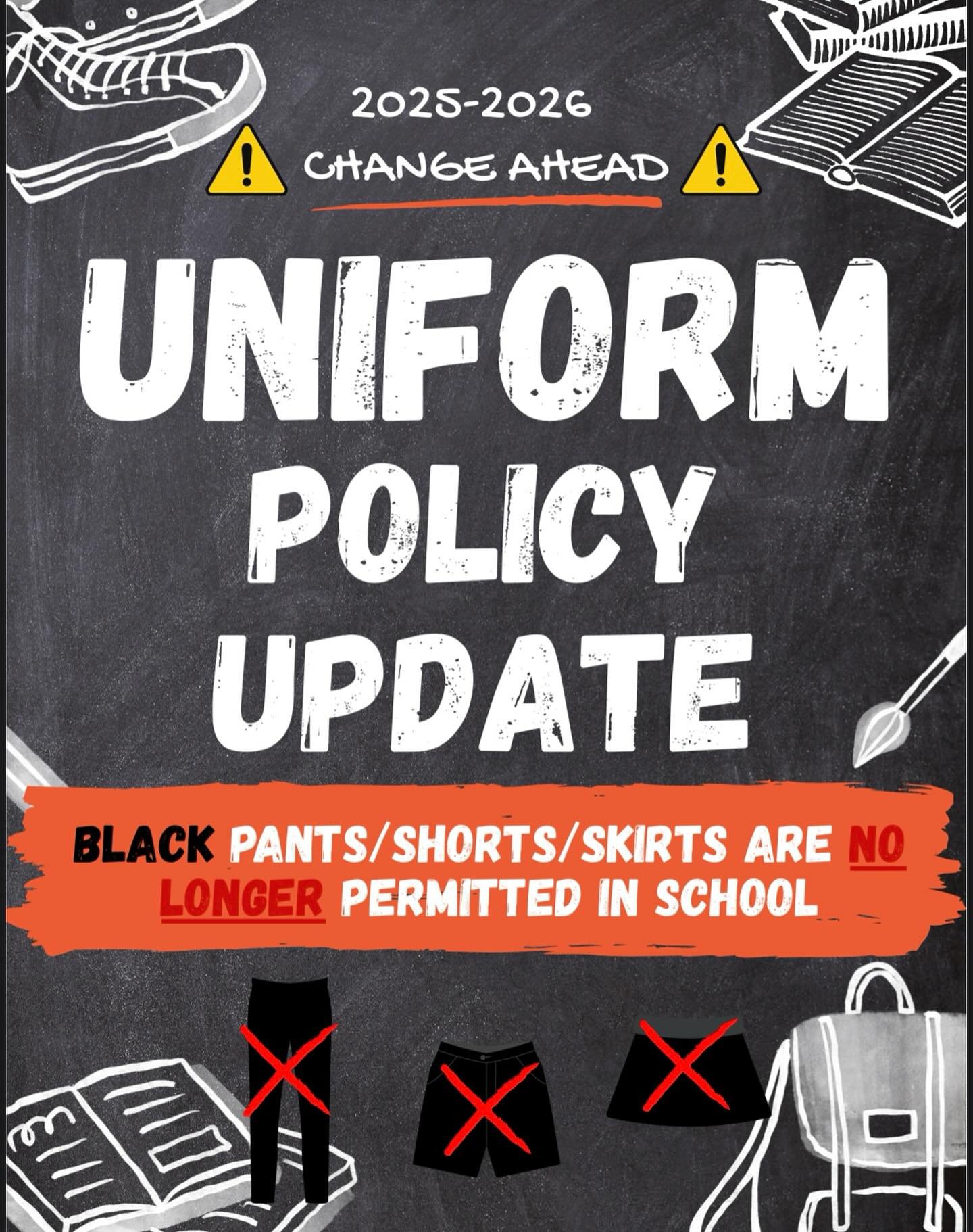 There will be more uniform changes ahead. We will be sure to communicate changes with families.