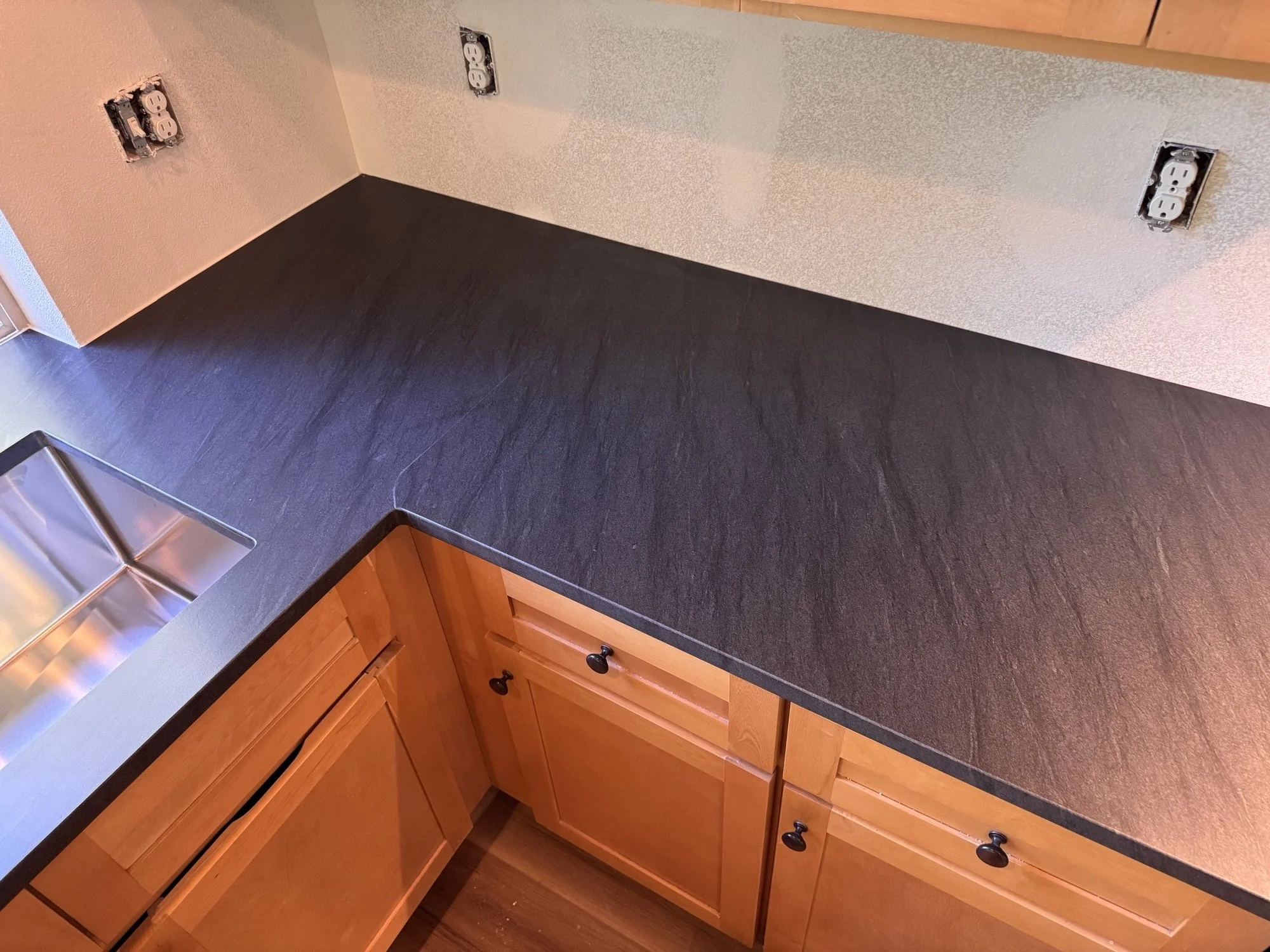 After: Beautiful new leathered granite