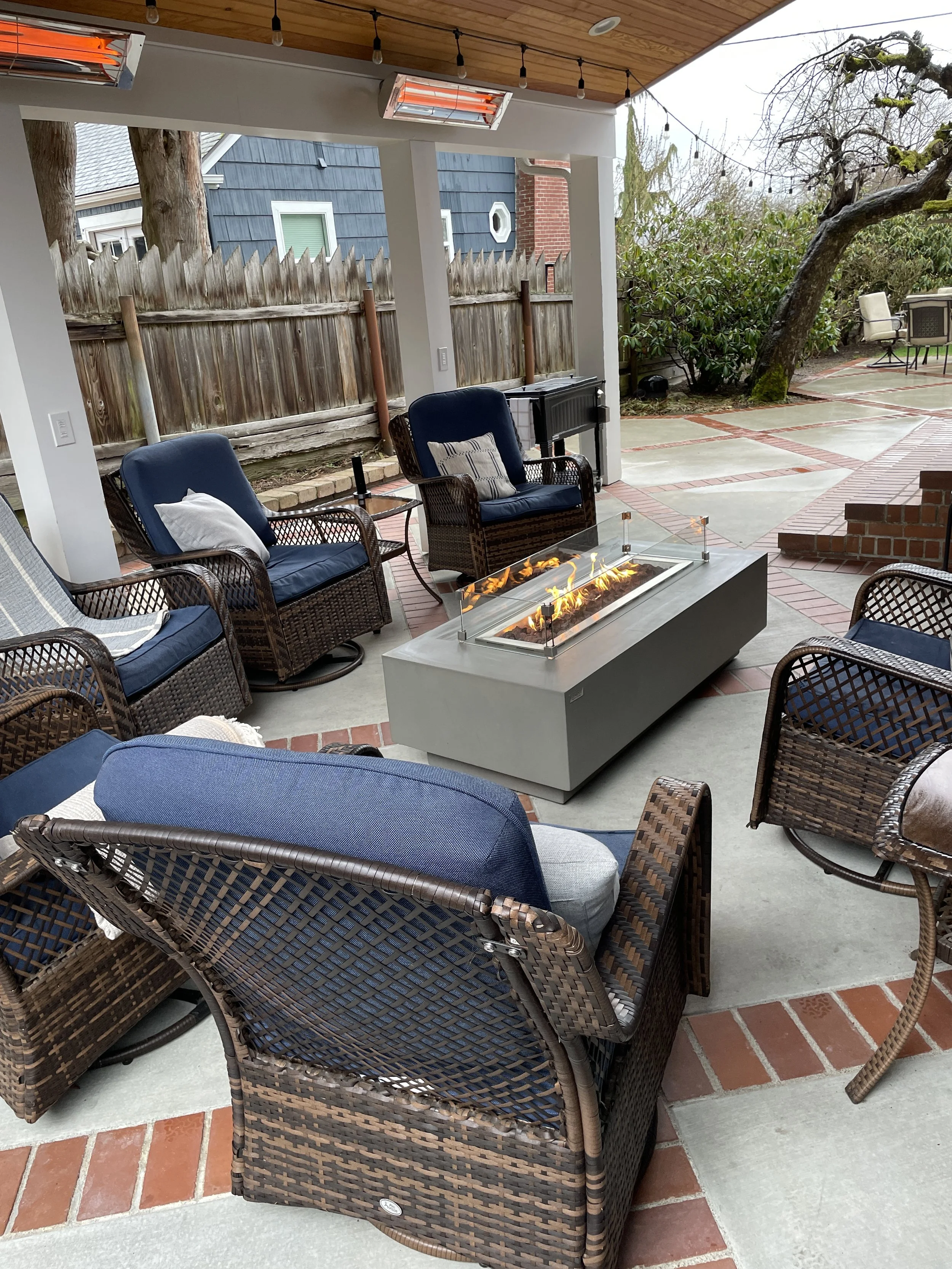 Brick inlay for a backyard oasis