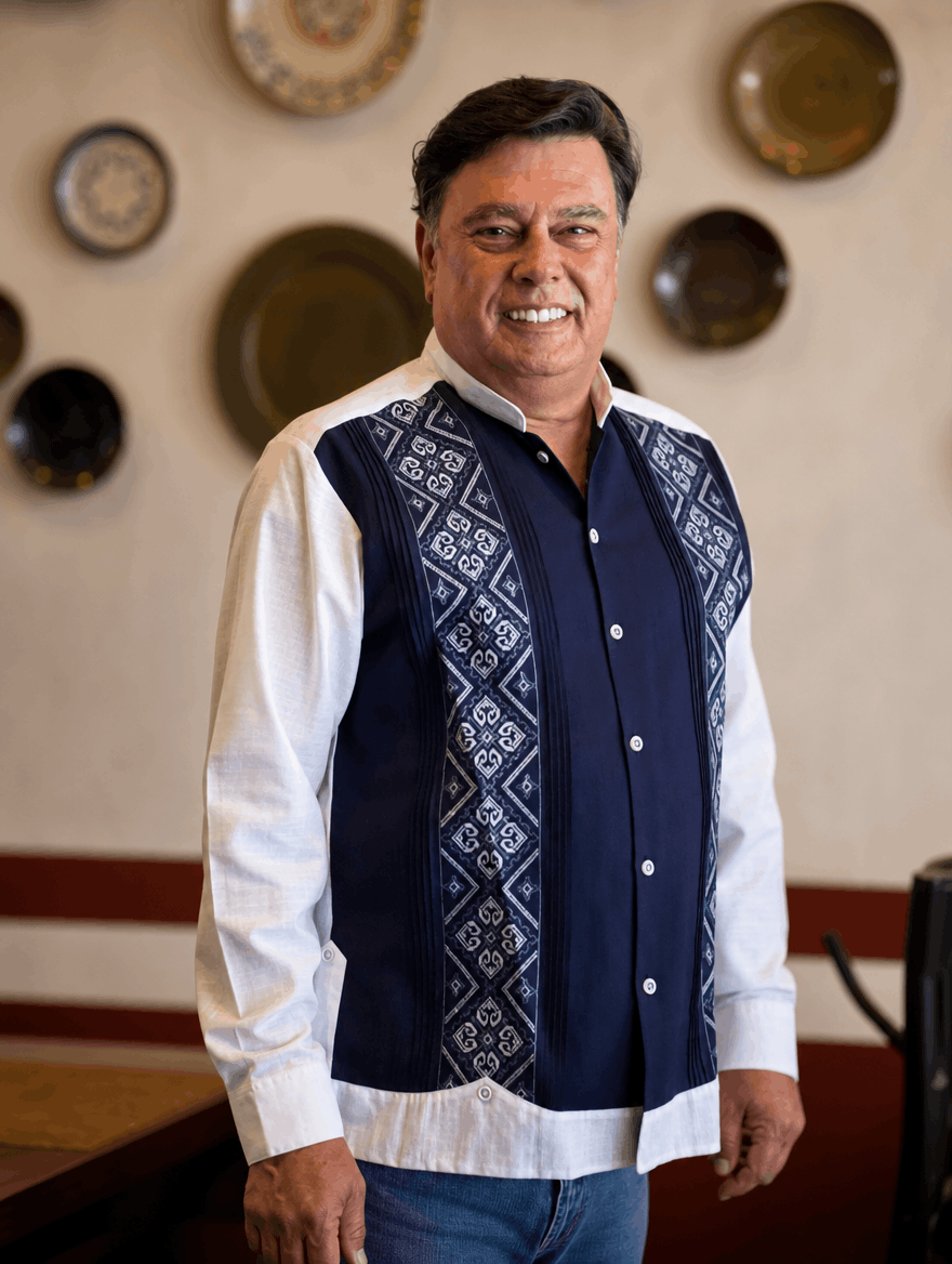 GUAYABERA JOYA AZUL MARINO