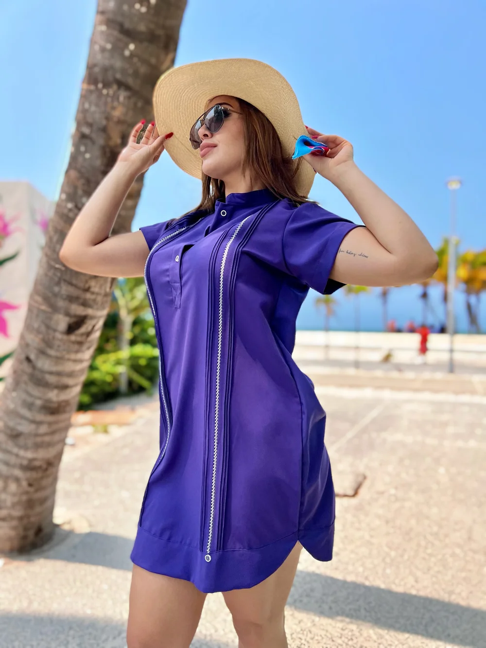 VESTIDO GUAYABERA MICHELLE TELA 100% BAMBÚ — Soberano Guayaberas