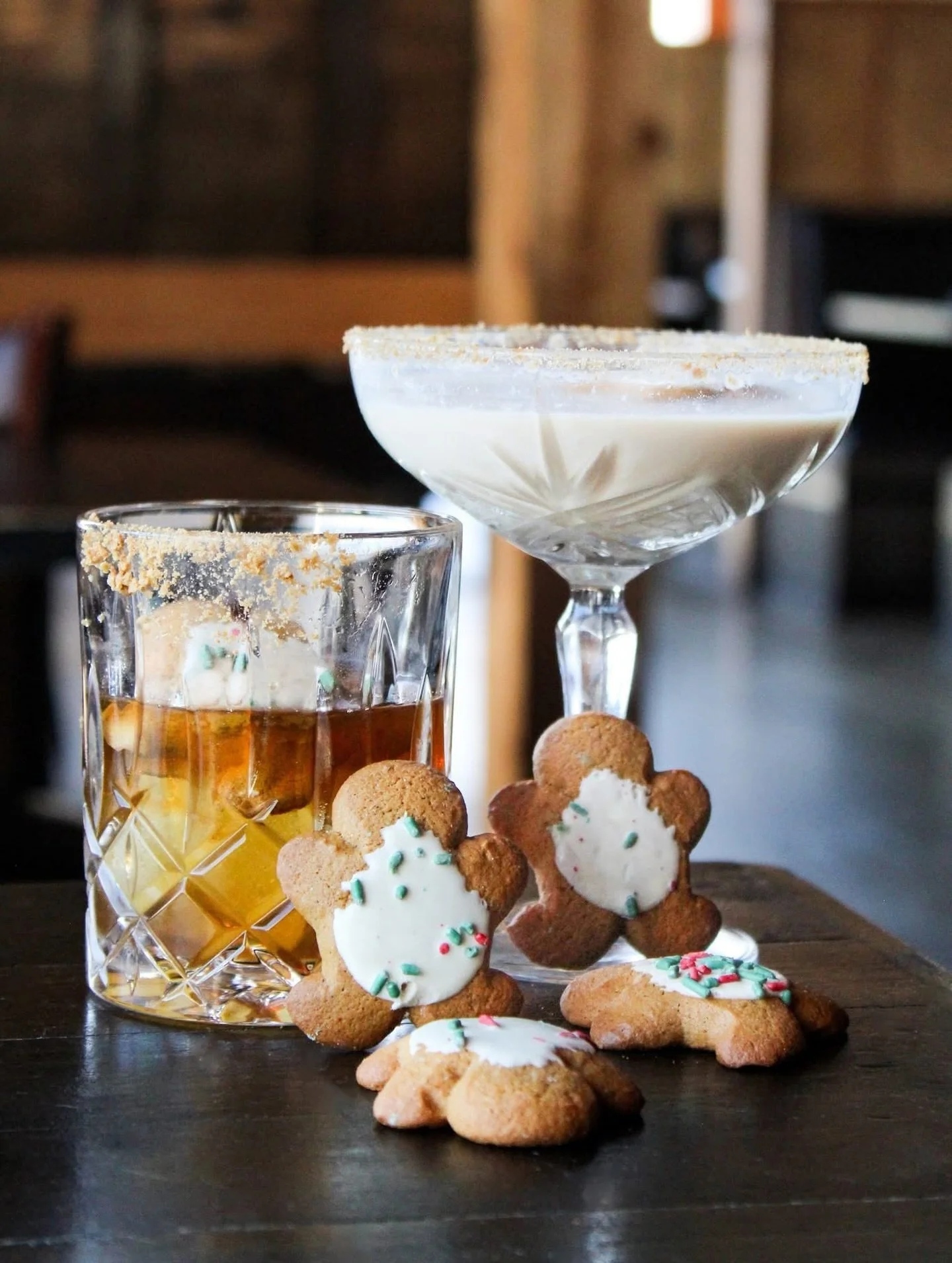 Gingerbread season is here. 

Meet our December featured cocktails: the Gingerbread Martini &amp; Gingerbread Old Fashioned &mdash; sweet, spiced, and Santa-approved. 🍸🎄🥃