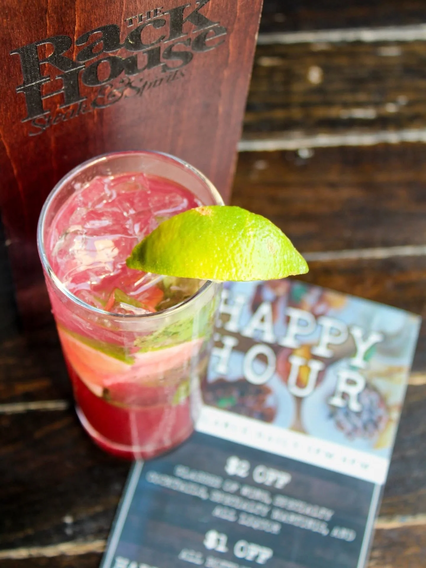Today feels like a good day for a happy hour date. Meet us at 3PM. 🍸

$2 off all glasses of wine
$2 off specialty cocktails
$2 off specialty martinis
$2 off all liquor
$1 off bottled beer

Every day 3-6PM at The Rack House Steaks &amp; Spirits 🌟