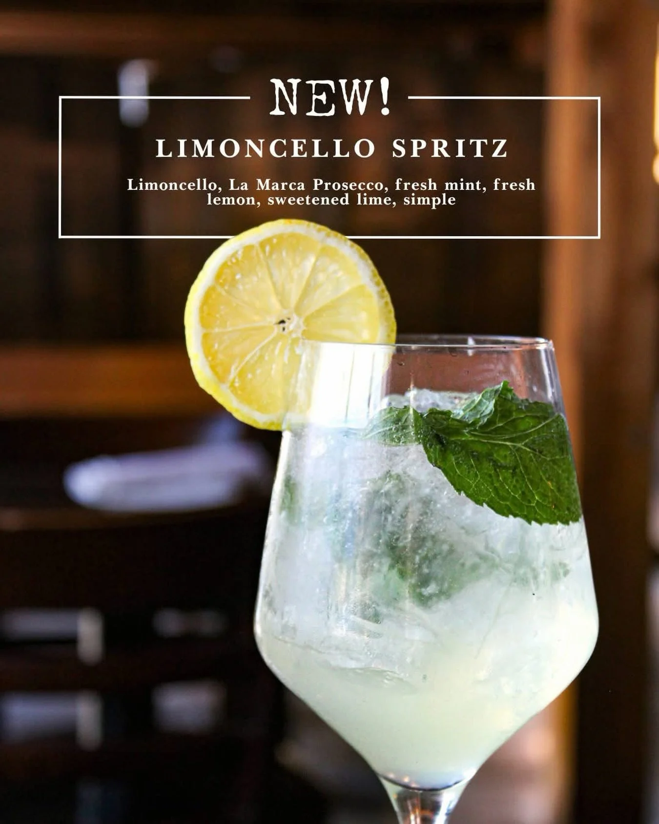 Limoncello, prosecco, fresh mint &amp; citrus&hellip; yes, please. 🍋🥂
Say hello to our NEW Limoncello Spritz!