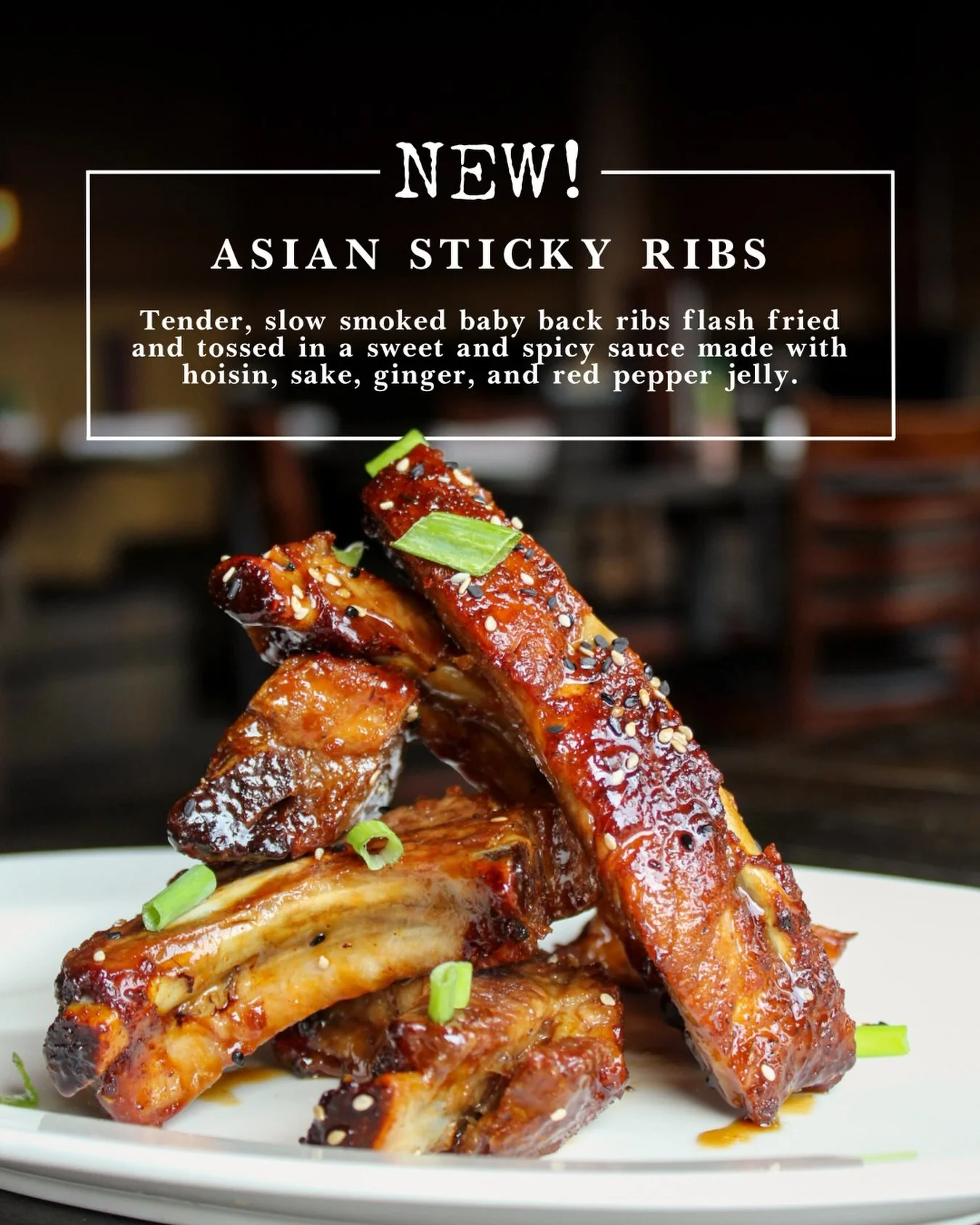 A new way to do ribs at The Rack House. 🔥

Our NEW Asian Sticky Ribs bring the perfect balance of sweet heat! Slow smoked, flash fried, and tossed in a bold hoisin, sake, and ginger glaze. YES, PLEASE! 

Here for a limited time only 🔗 rackhousestea