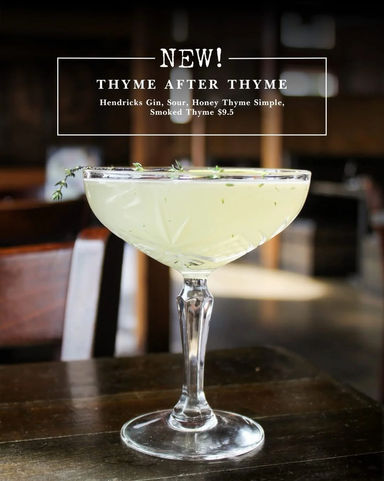 You&rsquo;ll be thinking about this one Thyme After Thyme. 😉🍸

NEW! Hendrick&rsquo;s Gin, sour, honey thyme simple, smoked thyme