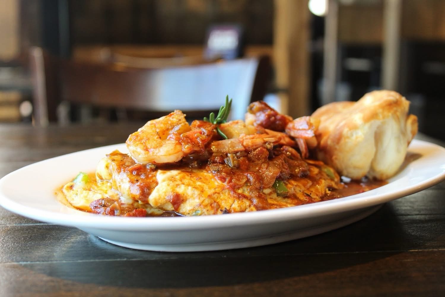 Happy Saturday! Who&rsquo;s ready to brunch?! 🍾

Our Shrimp Omelette is packed with Argentinian Red shrimp, fire-roasted tomato gravy, onions, bell peppers, garlic and five melty cheeses.

Basically, it&rsquo;s everything you want in a brunch order.