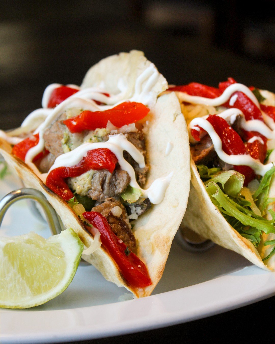 Tacos > leftovers. Every time. 🌮😉 Serving lunch Mon-Fri 11am-3pm. 

Give the sad desk lunch a day off and spend your lunch break with us! Our Lamb Tacos are loaded with tender lamb, roasted red peppers, Greek pesto &amp; goat cheese sour cream.
