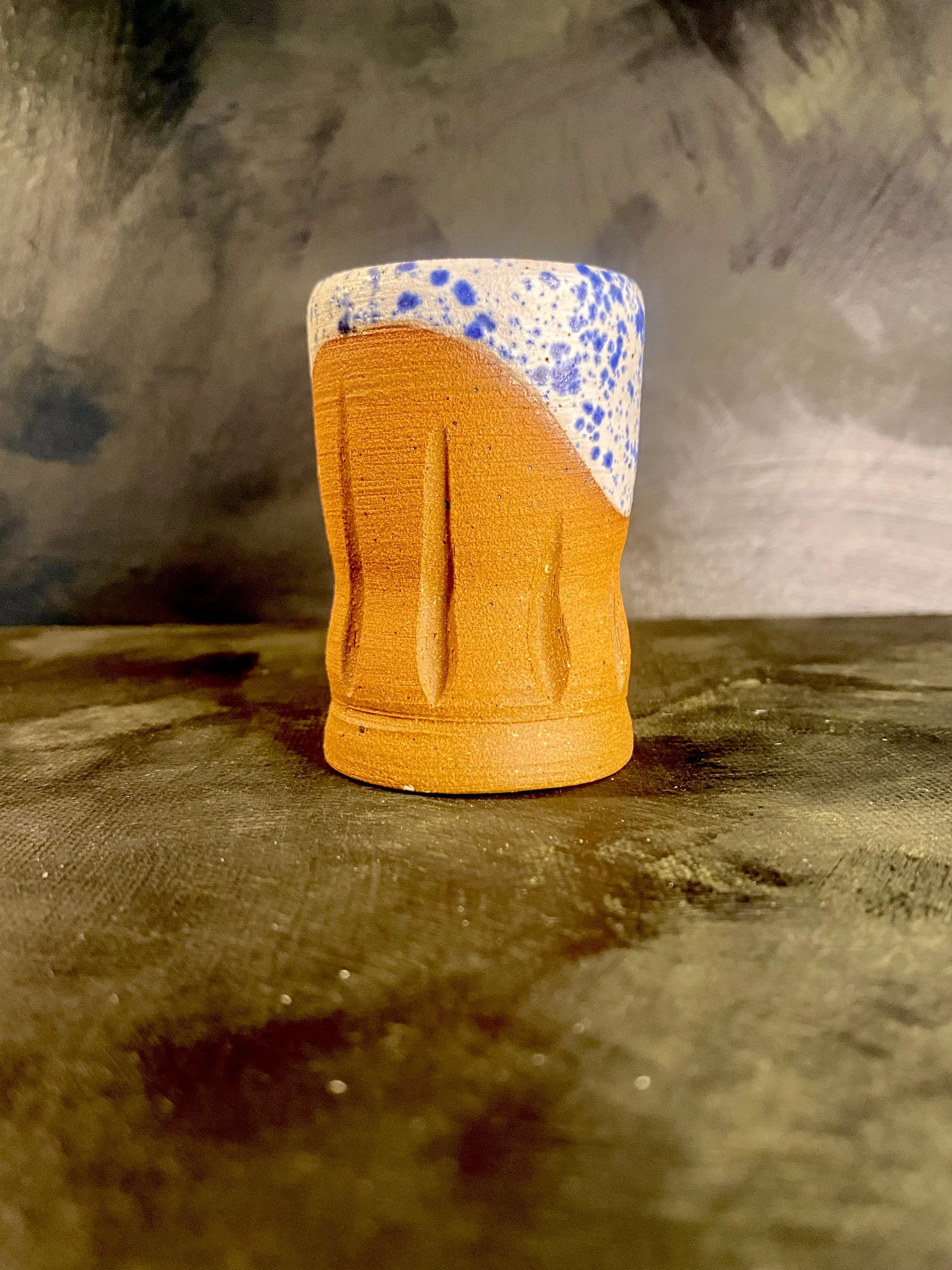 Blue Splatterware Cup