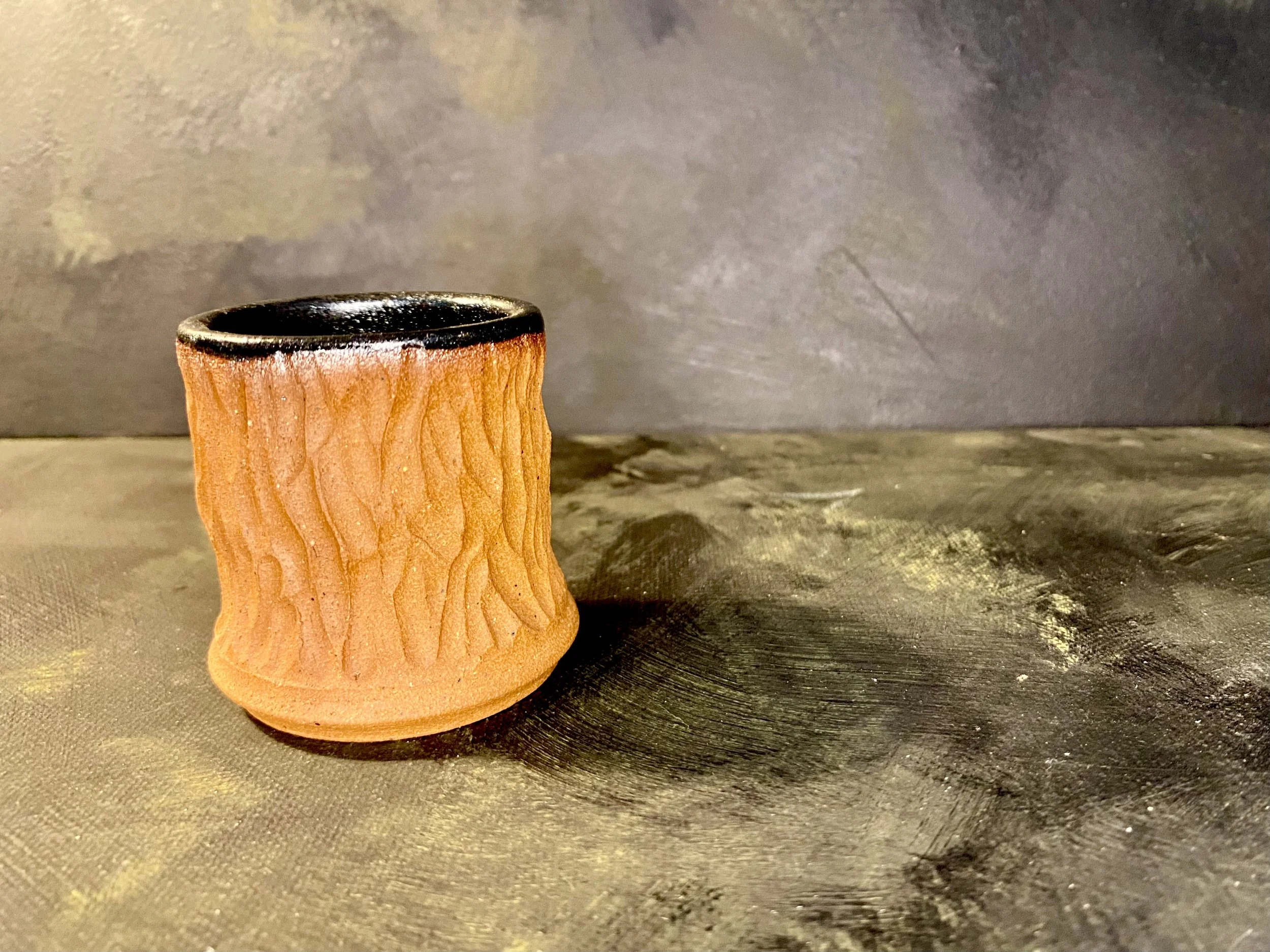 Carved Black Sparkle Cup