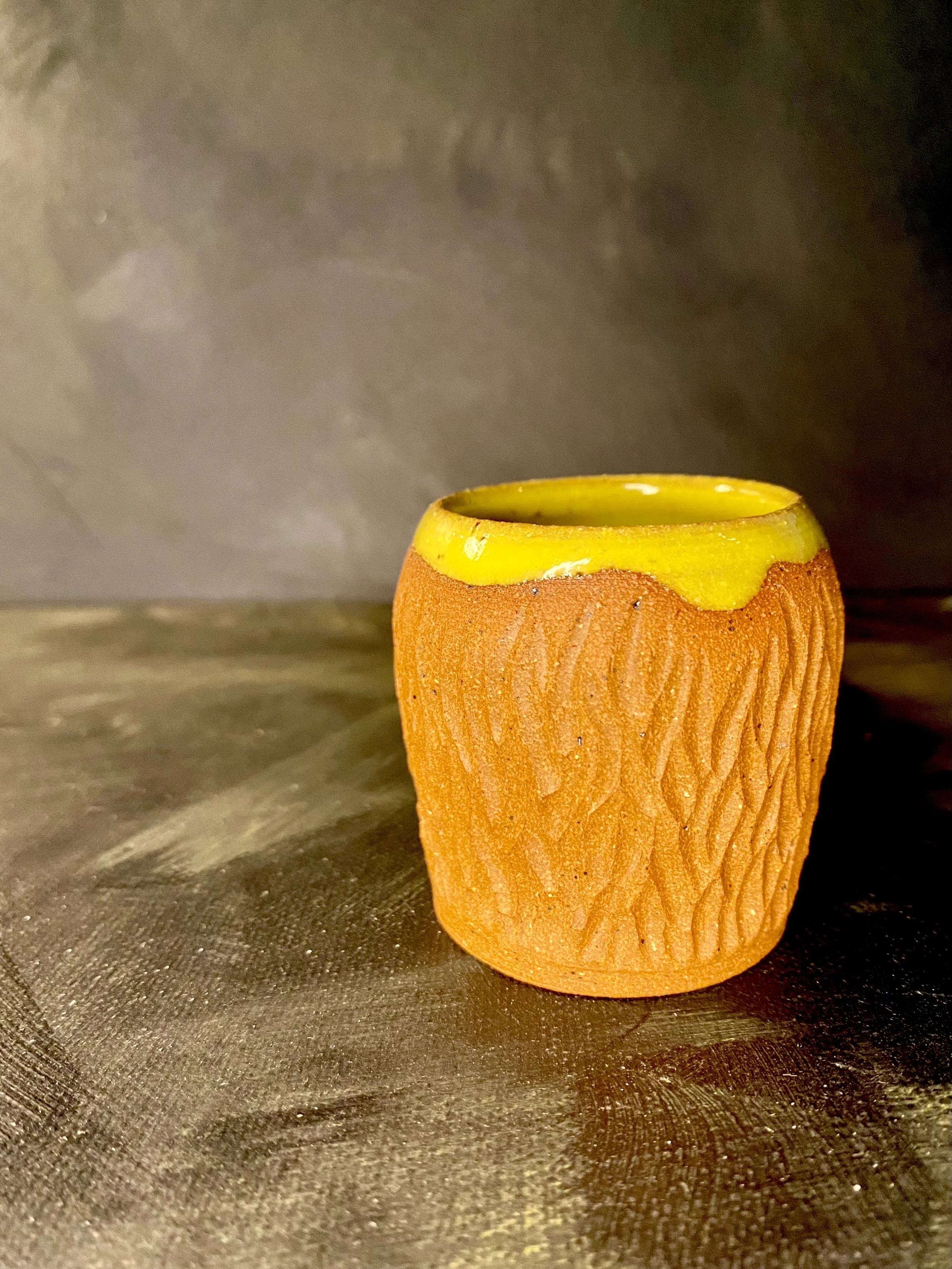 Carved Chartreuse Cup