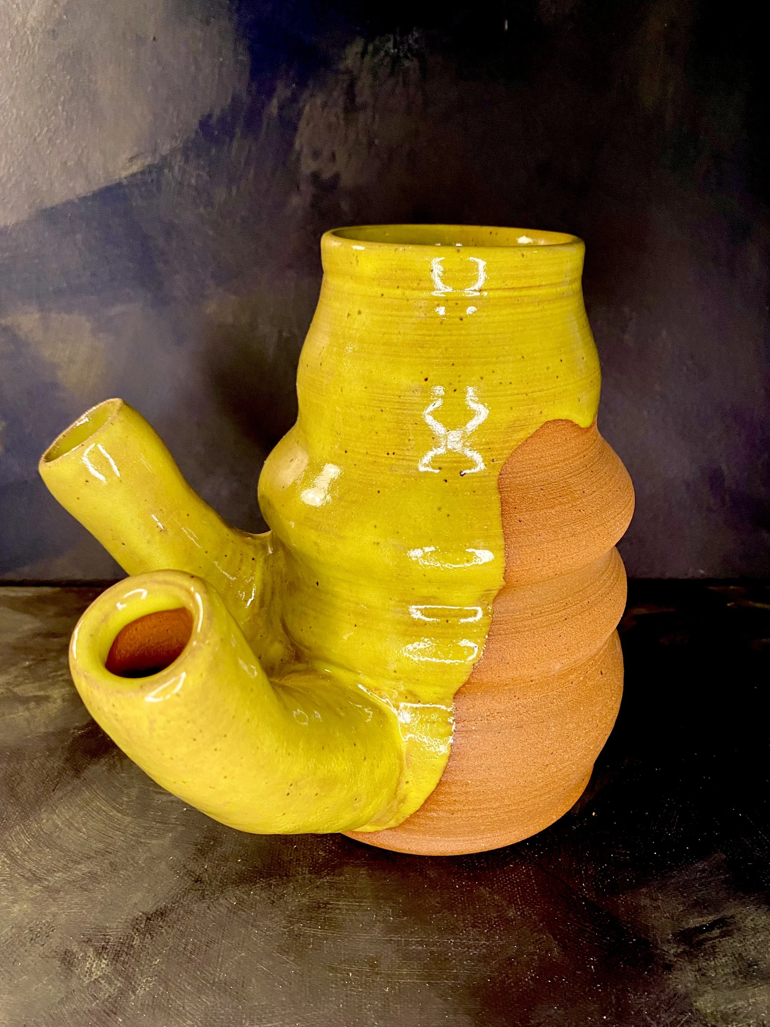 Chartreuse Tube Vase