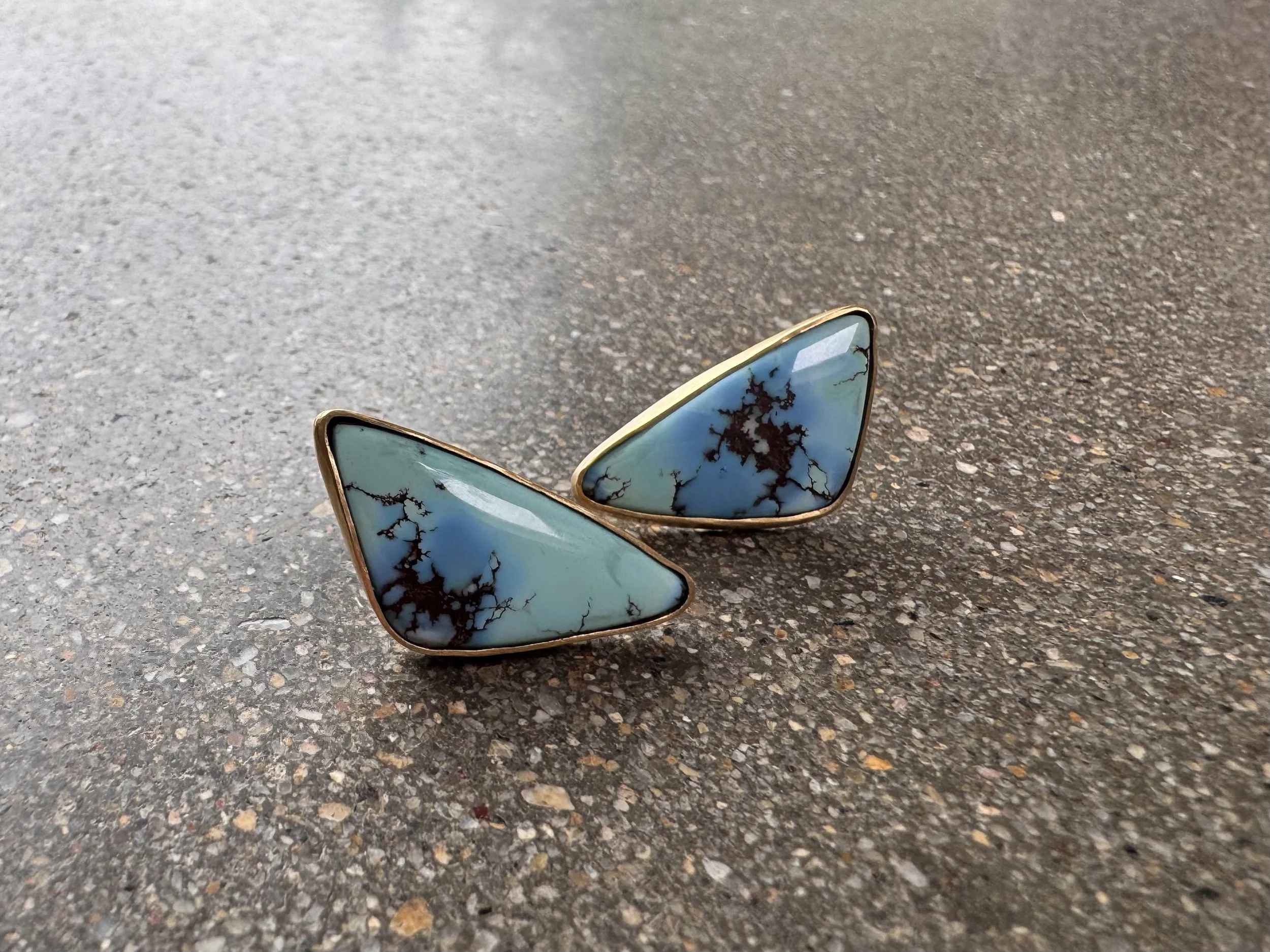 Golden Hills Lavender Turquoise Stud Earrings
