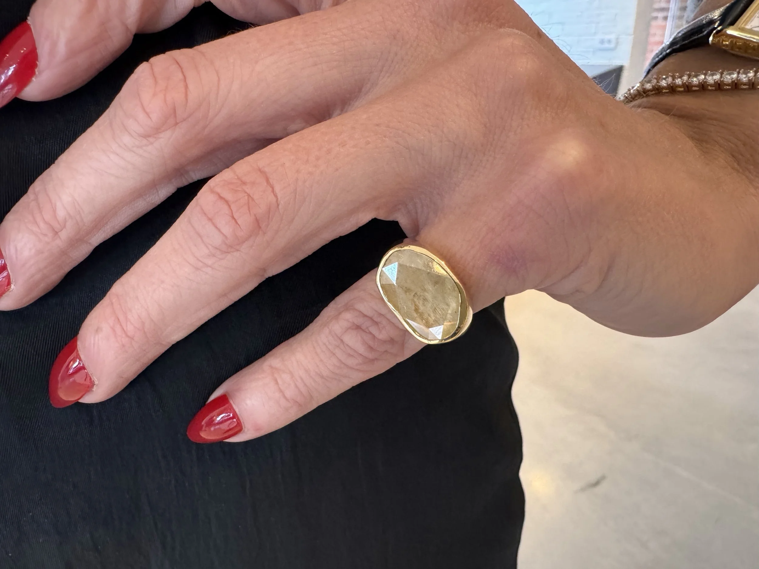 Rose Cut Diamond Pinky Ring