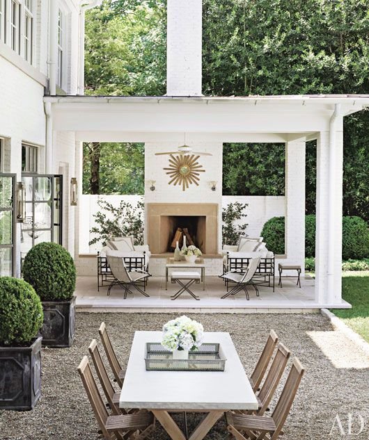 Elegant outdoor area in an Atlanta Federal style home
