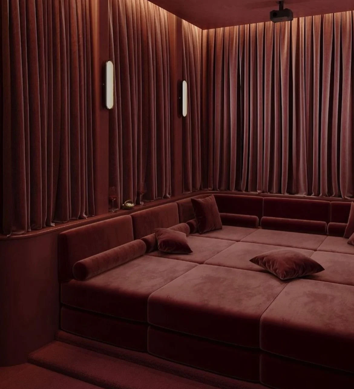 Plush Sunken Lounge with Custom Upholstery