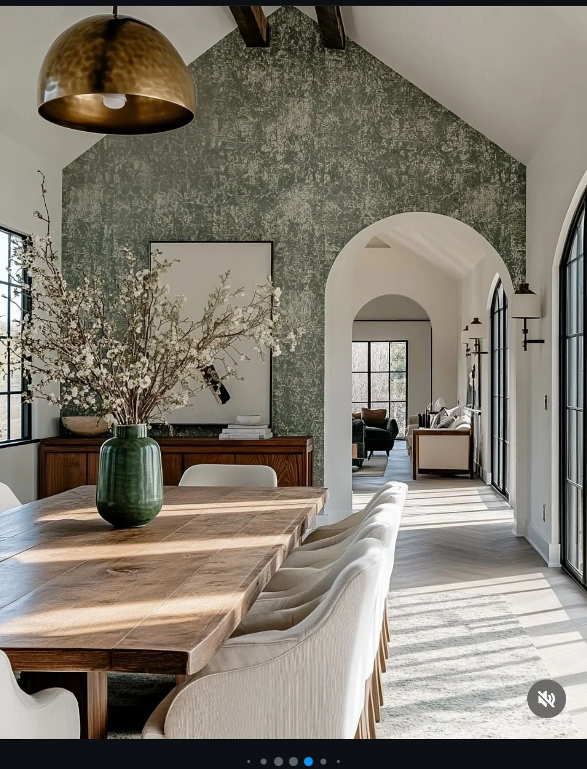 Eco Green Tiled Wall in Dining Area