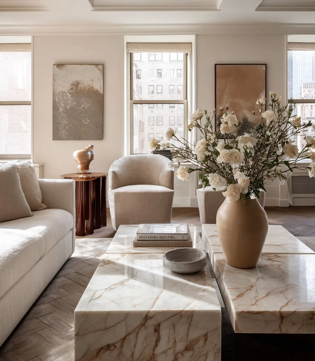UPTOWN 🍸 | Clean living, sophisticated style and ease. A reworking of a classic apartment. Working with original proportions and detailing as the framework while layering a restrained palette of warm neutral provided a calm continuity through. @knof