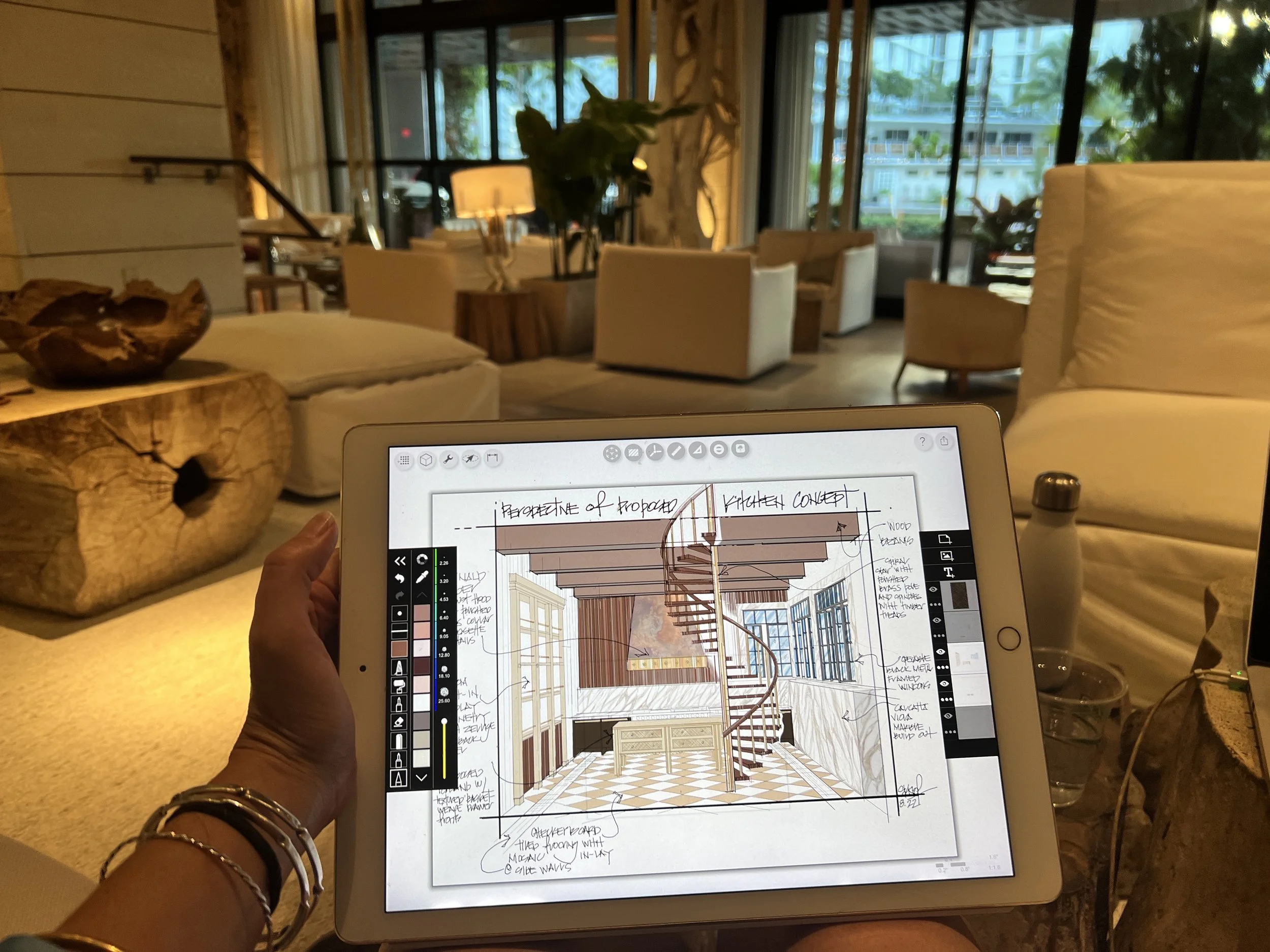 Suan Knof using Morpholio Trace at 1 Hotel in Miami Beach
