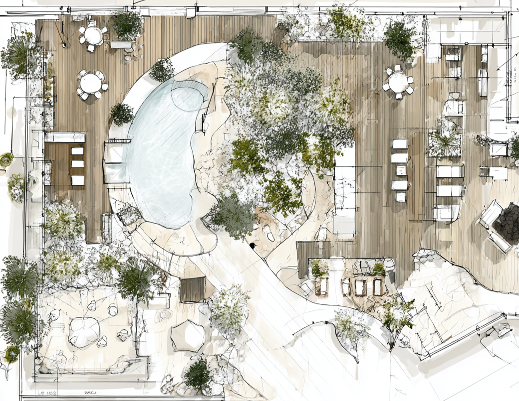 Floor Plan of Wellness Retreat Area by KNOF design