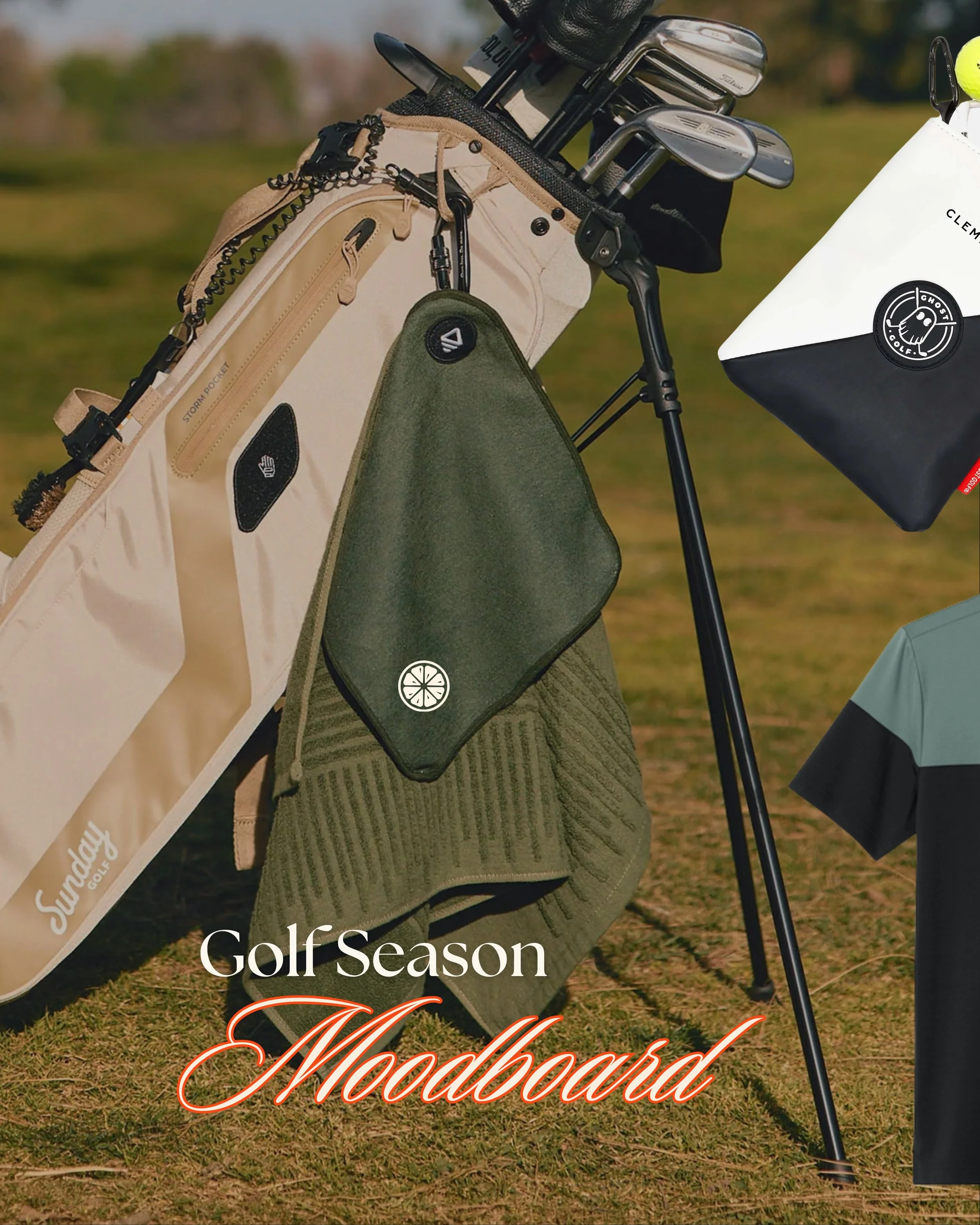 The new era of golf merch is less novelty, more lifestyle.

Vintage sport influence, understated branding, premium materials, and products people would choose even without the logo.

A moodboard exploring where golf, fashion, and branded merchandise 
