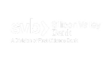 Silicon Valley Bank logo with text: 'svb, Silicon Valley Bank, A Division of First Citizens Bank' in white on a black background.