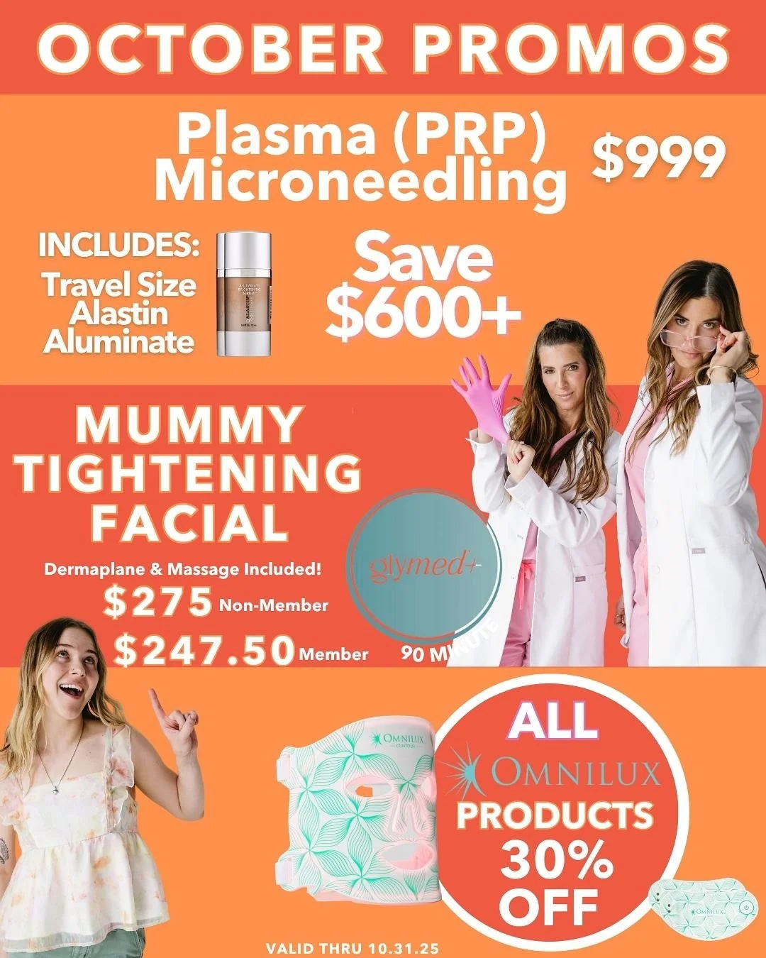 Spooky season is here&hellip; but at Nurturher, the only thing scary is missing out on these October exclusives 🎃✨

💉 PRP Microneedling &mdash; $999 for a series of 3 with a take home a travel size Alastin Aluminate, with the option to elevate resu