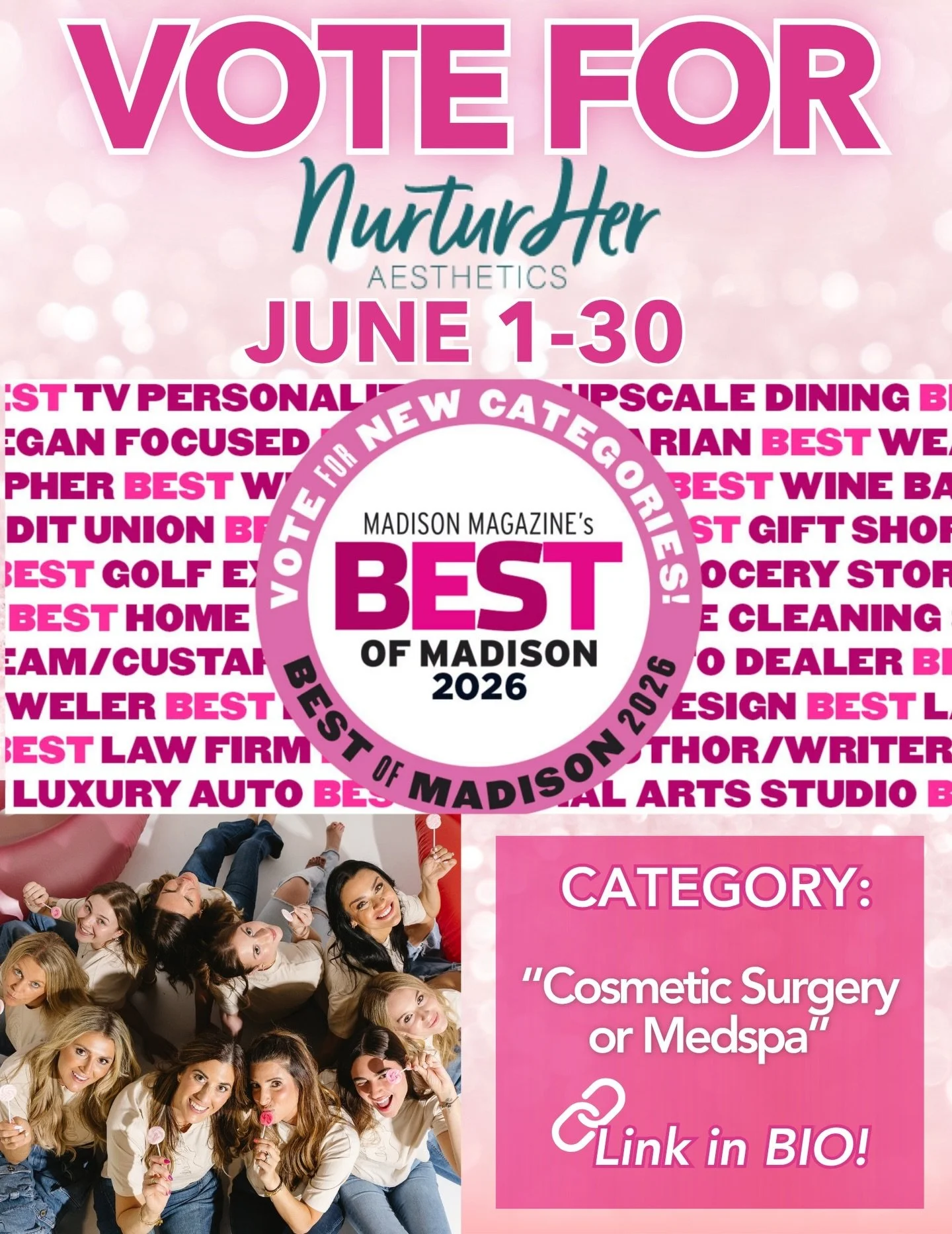 We&rsquo;ve been nominated for Best of Madison 2026 and it means everything 🩷

NurturHer was started with a vision: a woman owned space where aesthetics meets wellness, where you&rsquo;re treated like a whole person, not just an appointment. Seeing 