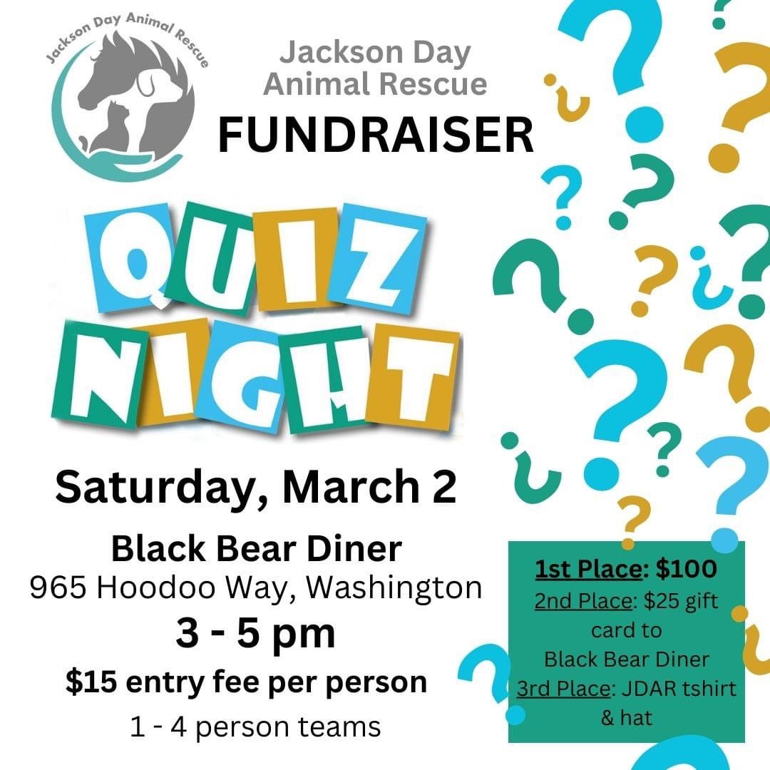 Jackson Day Animal Rescue's Fundraiser QUIZ NIGHT