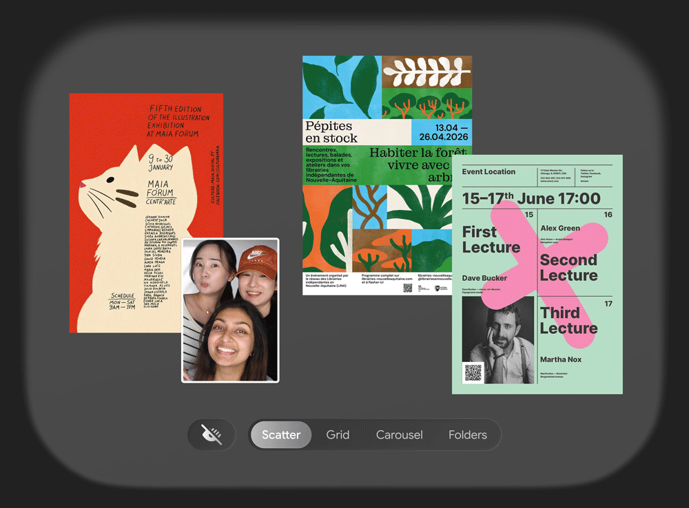 Close view of the board that switches between scatter view, Deutan mode and Tritan mode for students with color vision deficiencies.