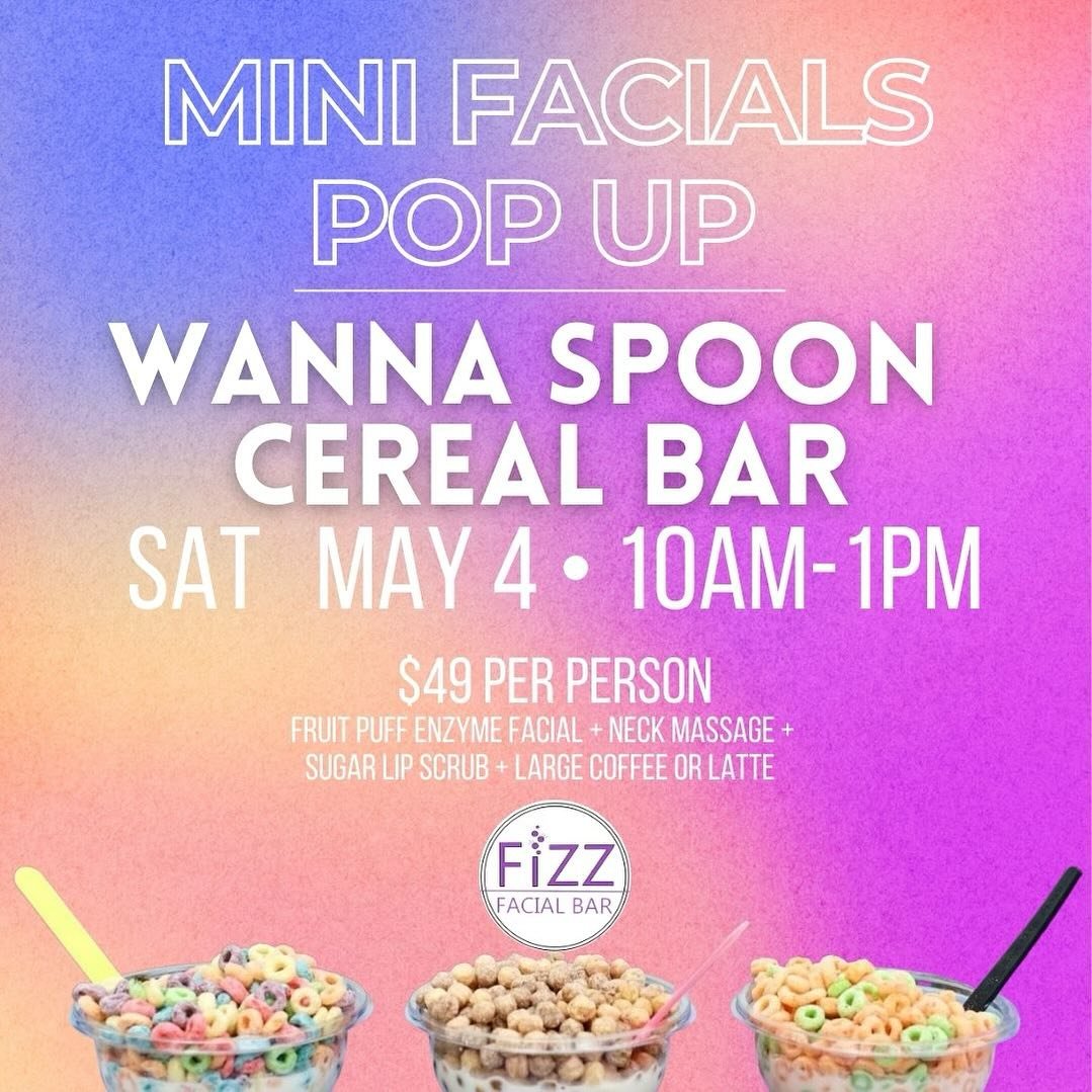 Get ready to pamper yourself at Wanna Spoon! Join us for mini facials on May 4th from 10am-1pm. Treat yourself, you deserve it🛁🧖&zwj;♀️ You can book through this link attached🫶https://tinyurl.com/eventminis