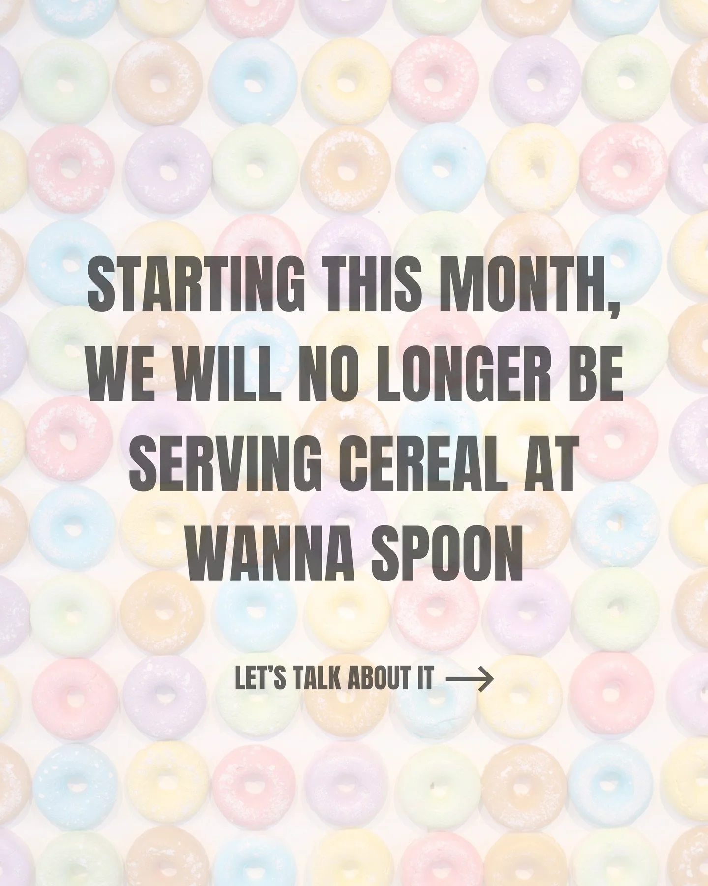 &hellip;okay we can&rsquo;t.

We love cereal more than we love most people and we are NEVER getting rid of it.

Happy April Fools 🥣 The bowls are full, the milk is cold, and we&rsquo;ll see you soon.

📍12 South Nashville