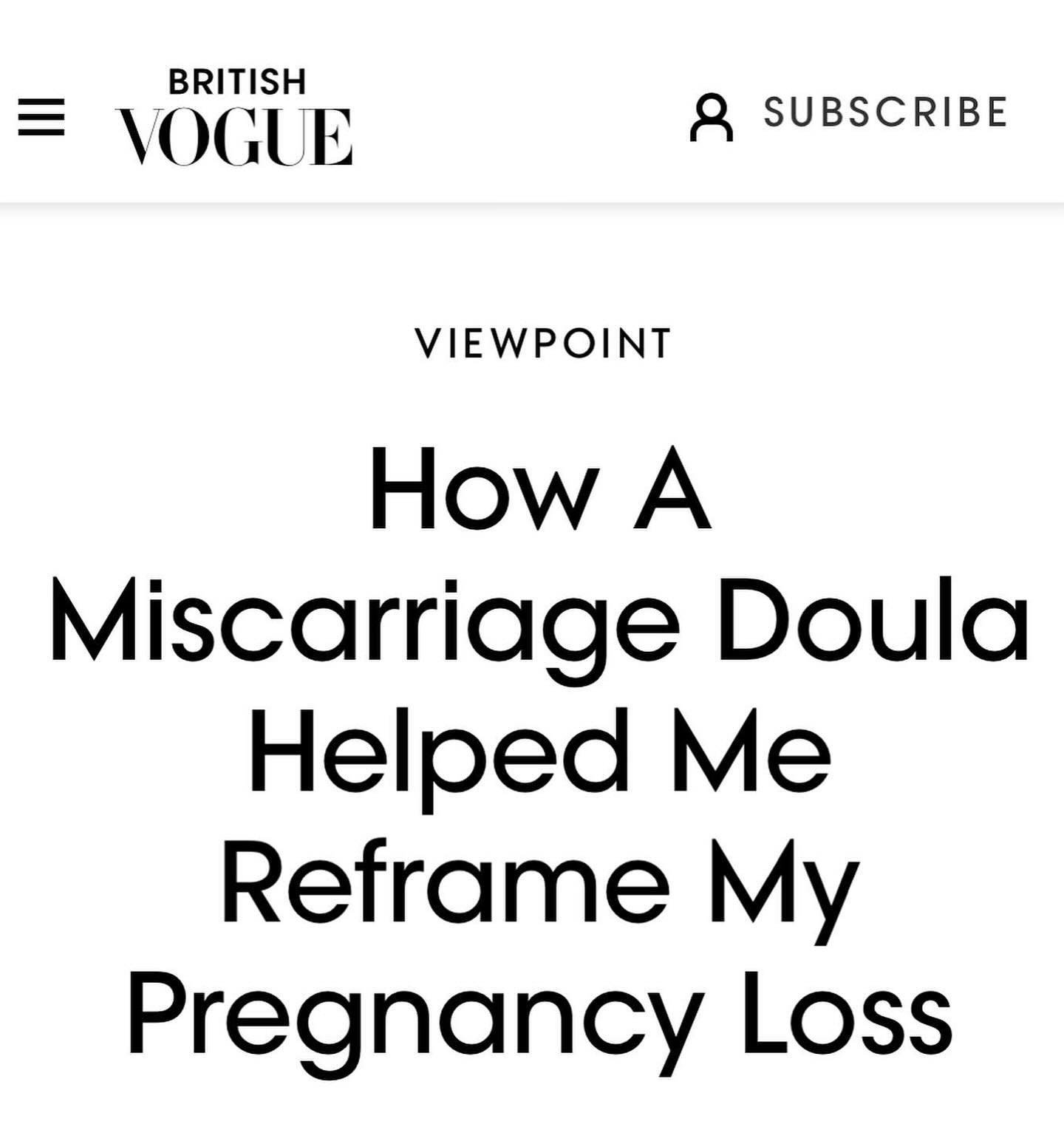 When I left the fashion industry and became a death and miscarriage doula I didn&rsquo;t think I&rsquo;d ever be featured in @britishvogue for the work I now do. 

It&rsquo;s beautiful and wild how our lives and paths collide and when we are synchron