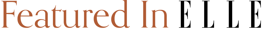 Text that reads "Featured In Elle" in large, stylized font.
