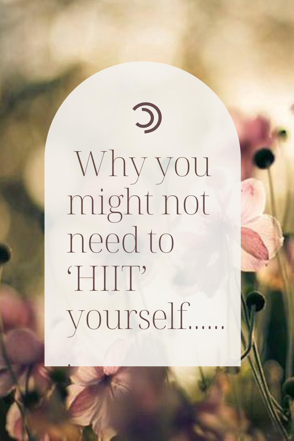 Why you might not need to ‘HIIT’ yourself…..