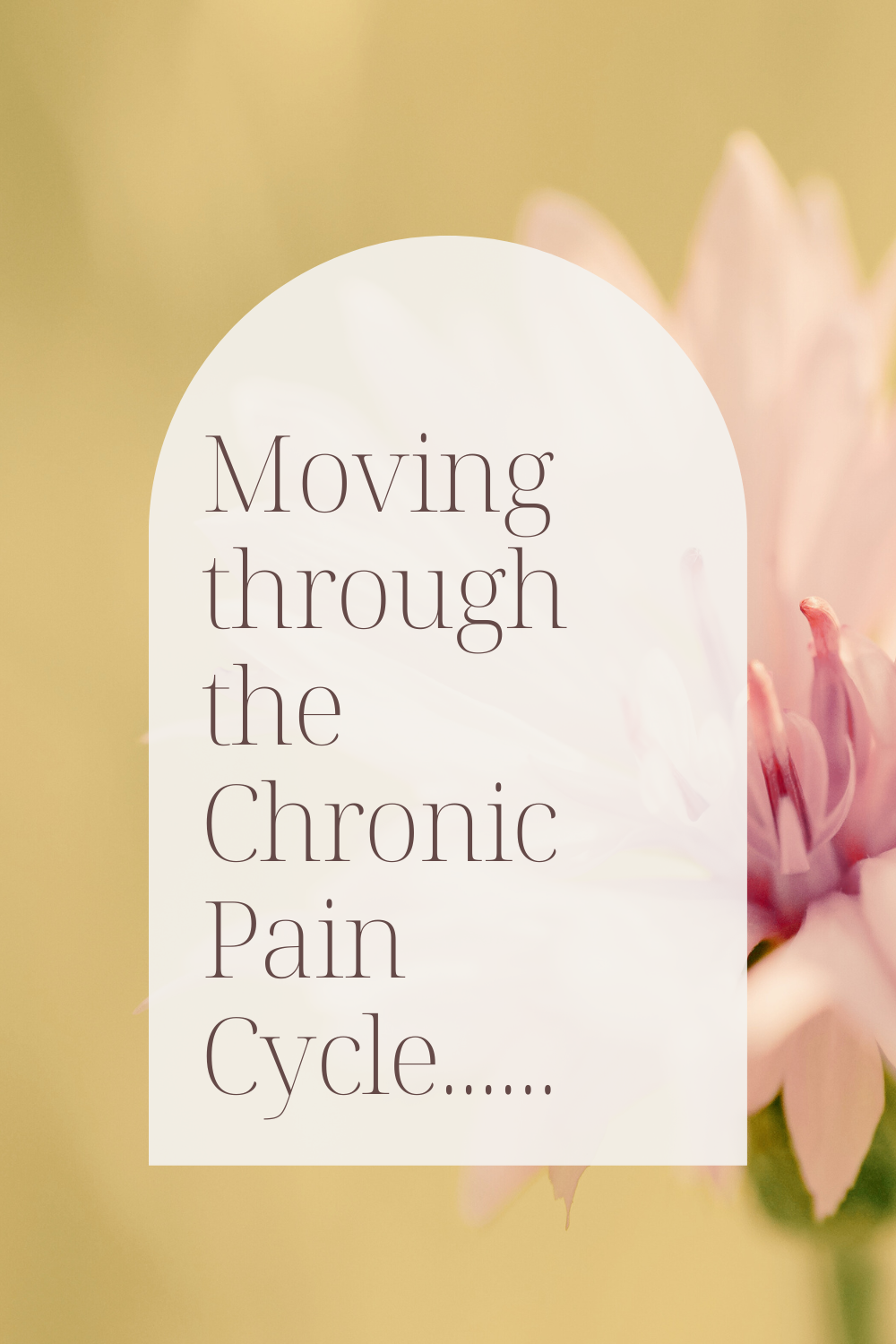 Moving through the Chronic Pain Cycle…