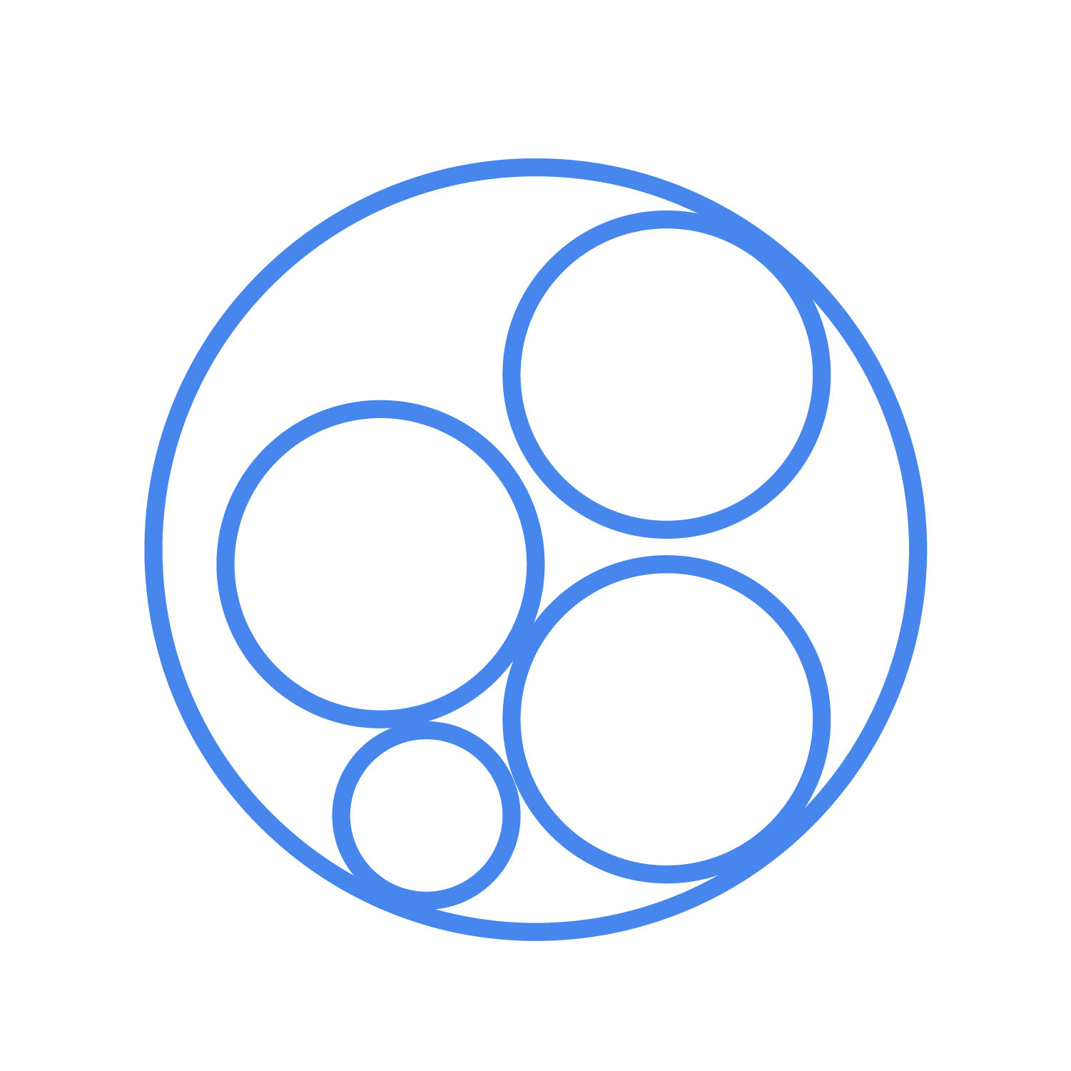 Blue circles within circles symbol