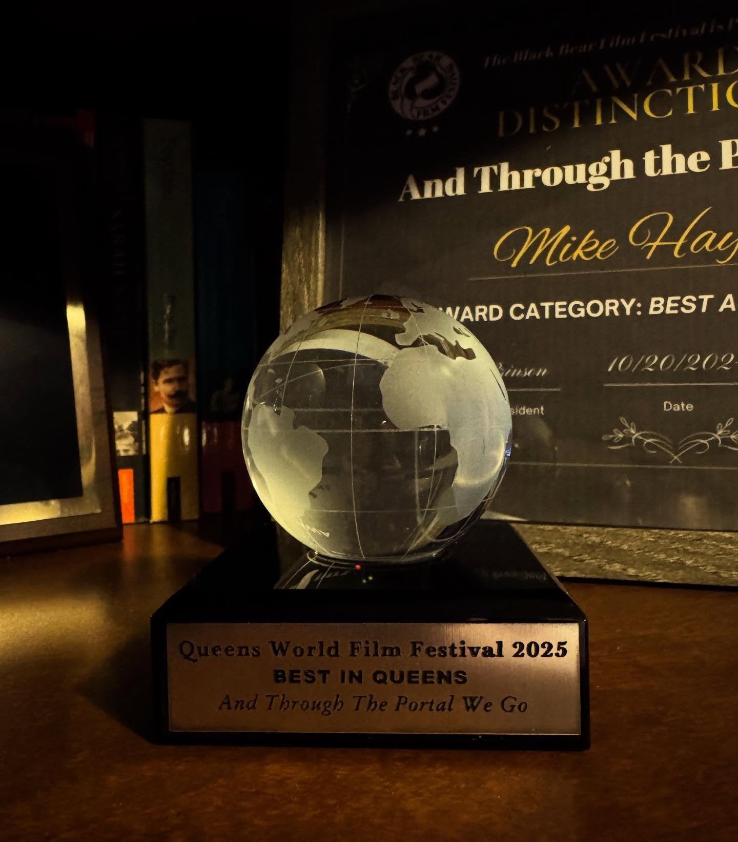 Love adding this gorgeous piece to the shelf. Thank you to the entire team at @queensworldfilmfest for awarding @andthroughtheportalwego with Best in Queens! Grateful for our powerhouse cast and crew who made it all possible✨

Congratulations to our 