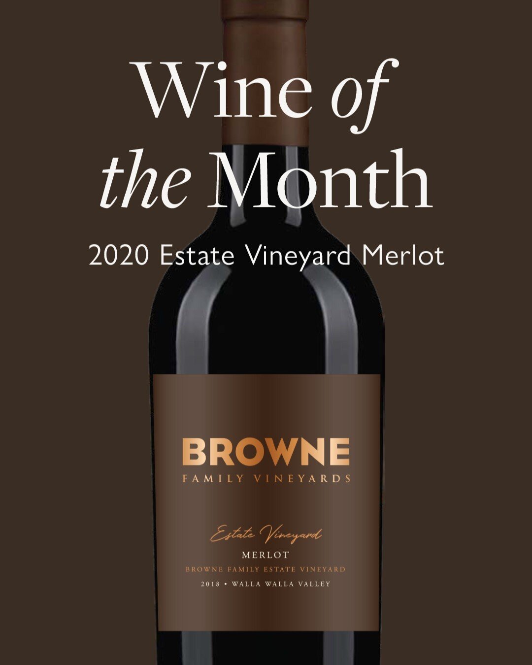 Happy International Merlot Day!🍷 Pick up the Browne 20' Estate Vineyard Merlot to celebrate today or try throughout the month!