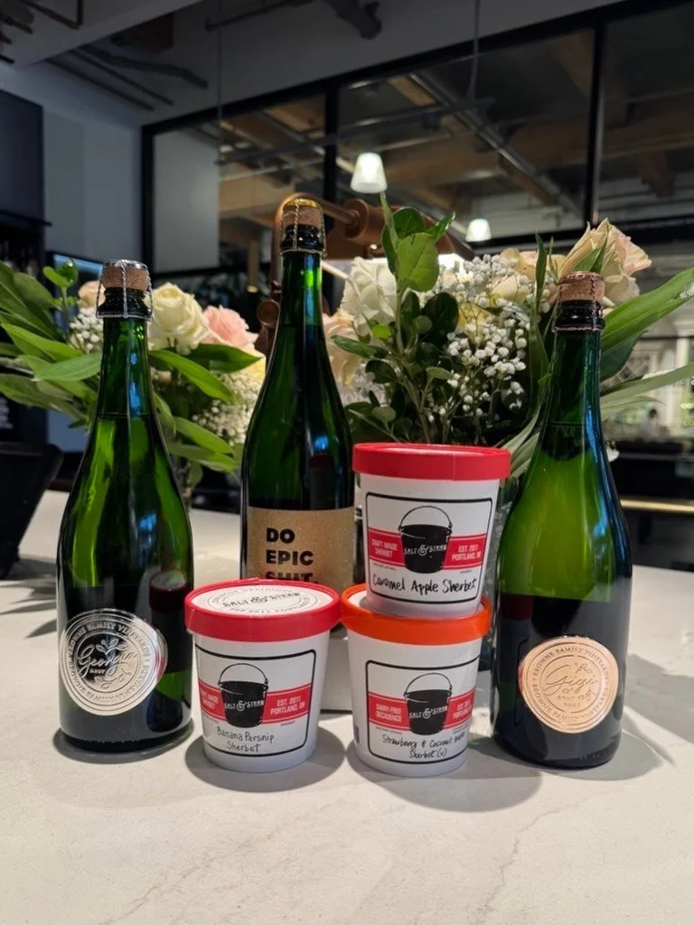 Scoop and sip!🥂🍾🍨 A sweet collab is coming back to the Seattle Tasting Room this May... What will we pair with @saltandstraw this time?👀