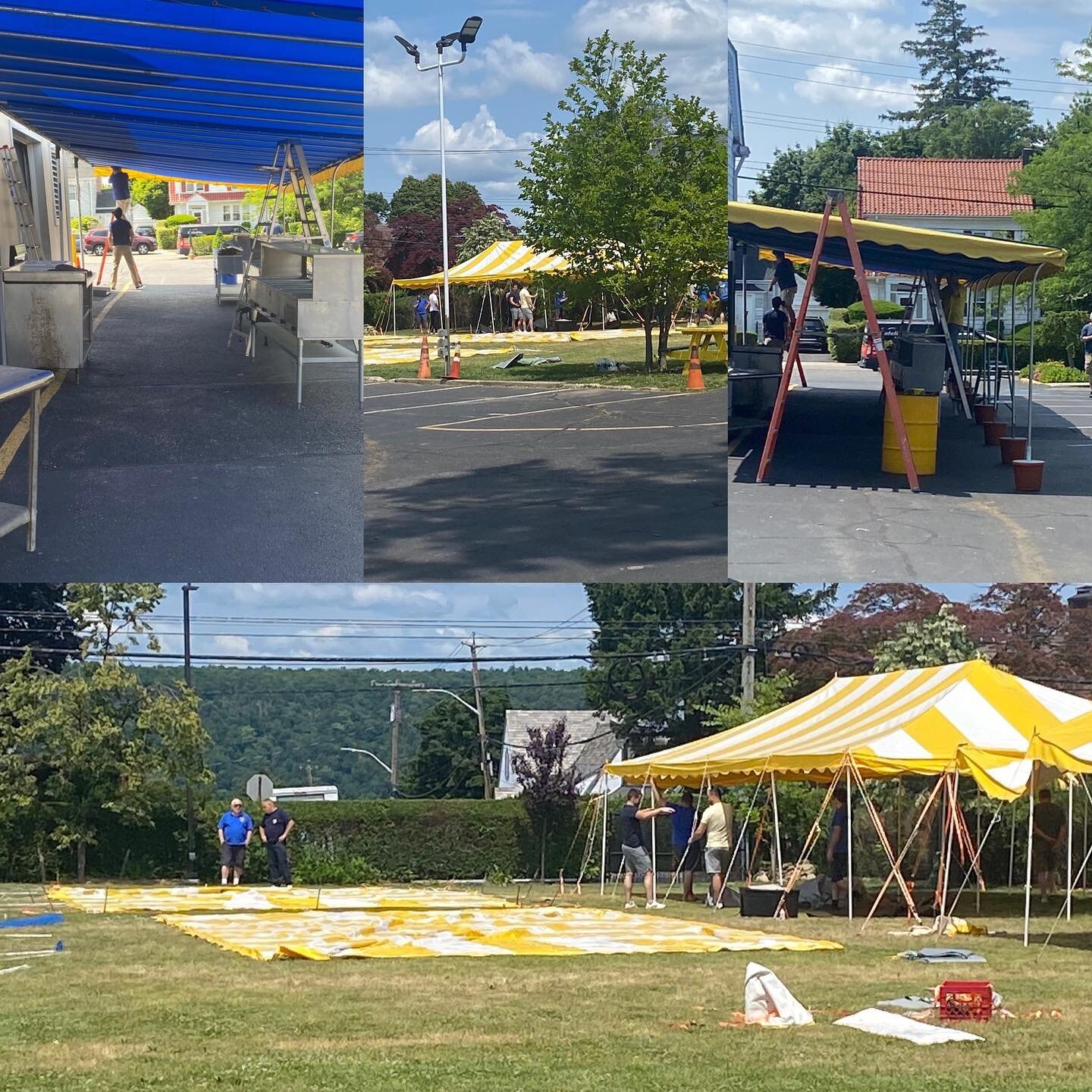 Tents going up!  Thanks for all the help!❤️🇺🇦