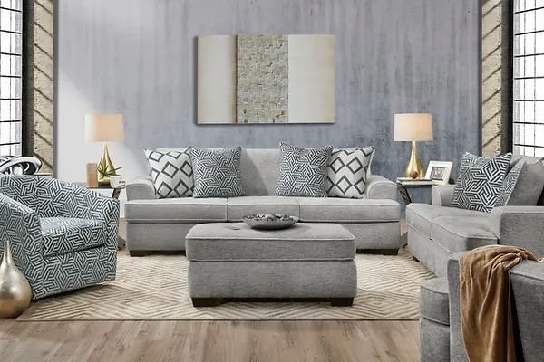 S2580 Ritzy Grey Sofa and Loveseat