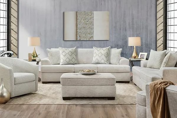 S2580 Ritzy Cream Sofa And Loveseat